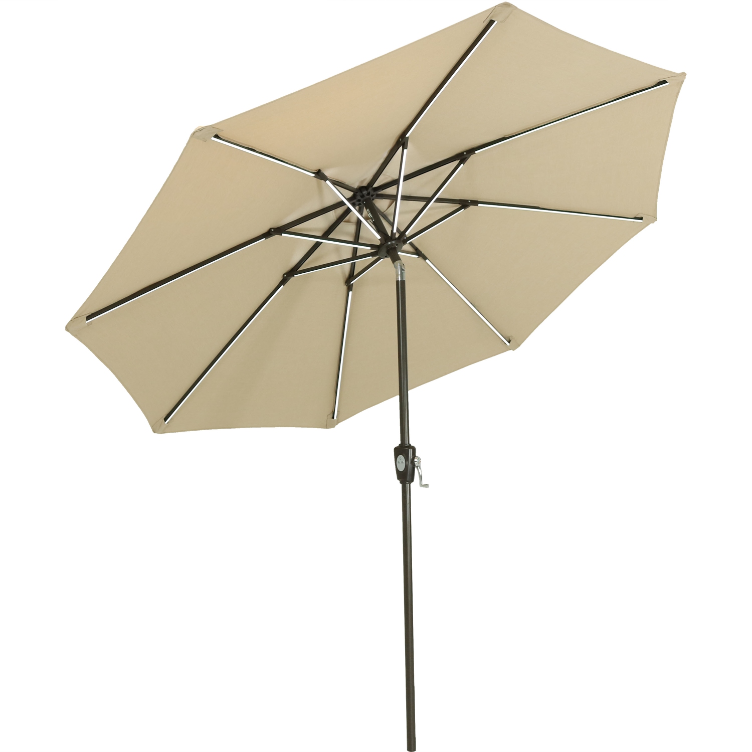 Sunnydaze 9 ft Solar Sunbrella Patio Umbrella with Tilt - Beige