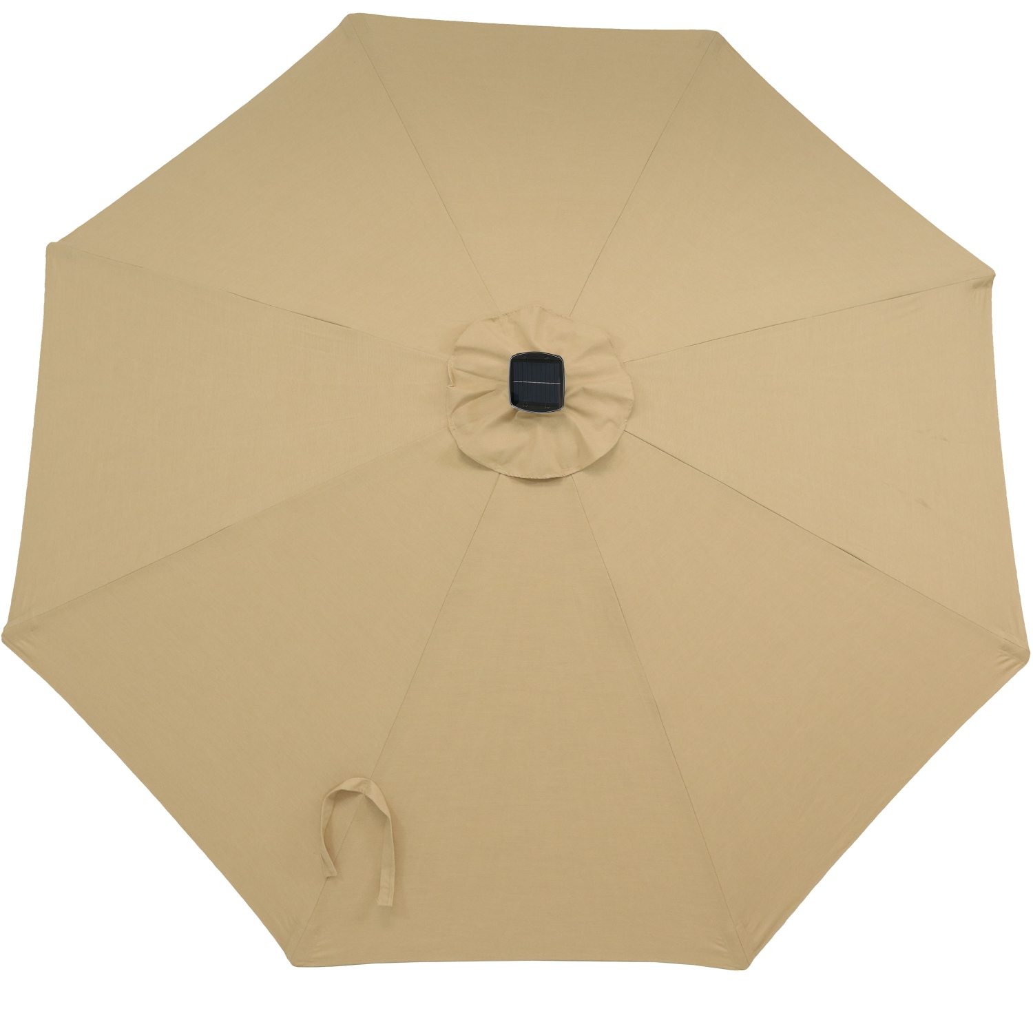 Sunnydaze 9 ft Solar Sunbrella Patio Umbrella with Tilt - Beige