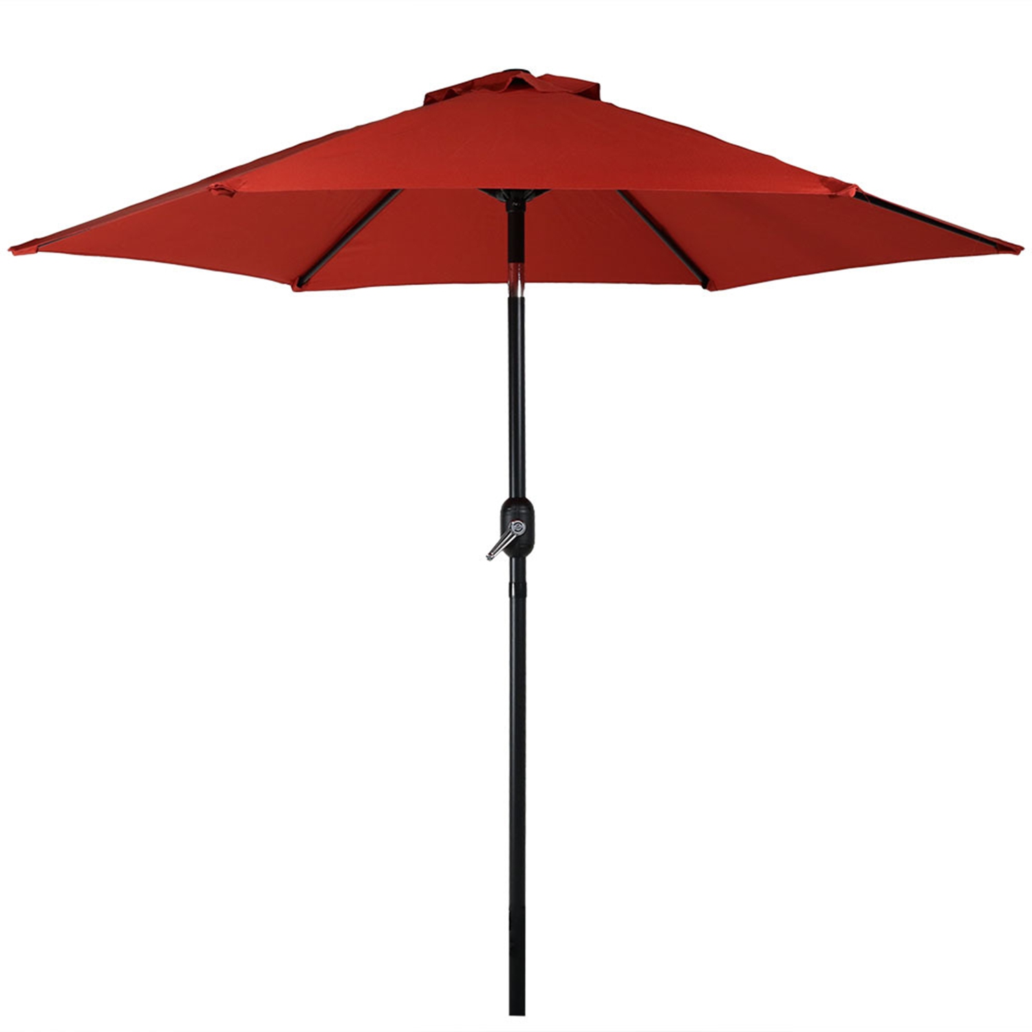 Parasol de patio en aluminium Sunnydaze avec bascule et manivelle - Orange brûlé - 7,5 pieds