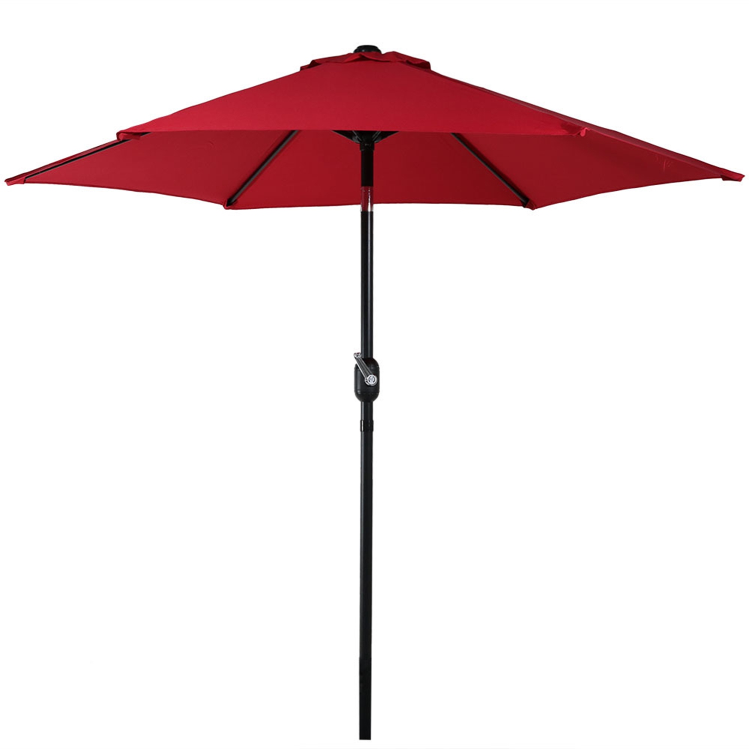 Sunnydaze 7.5 ft Aluminum Patio Umbrella with Tilt and Crank - Red