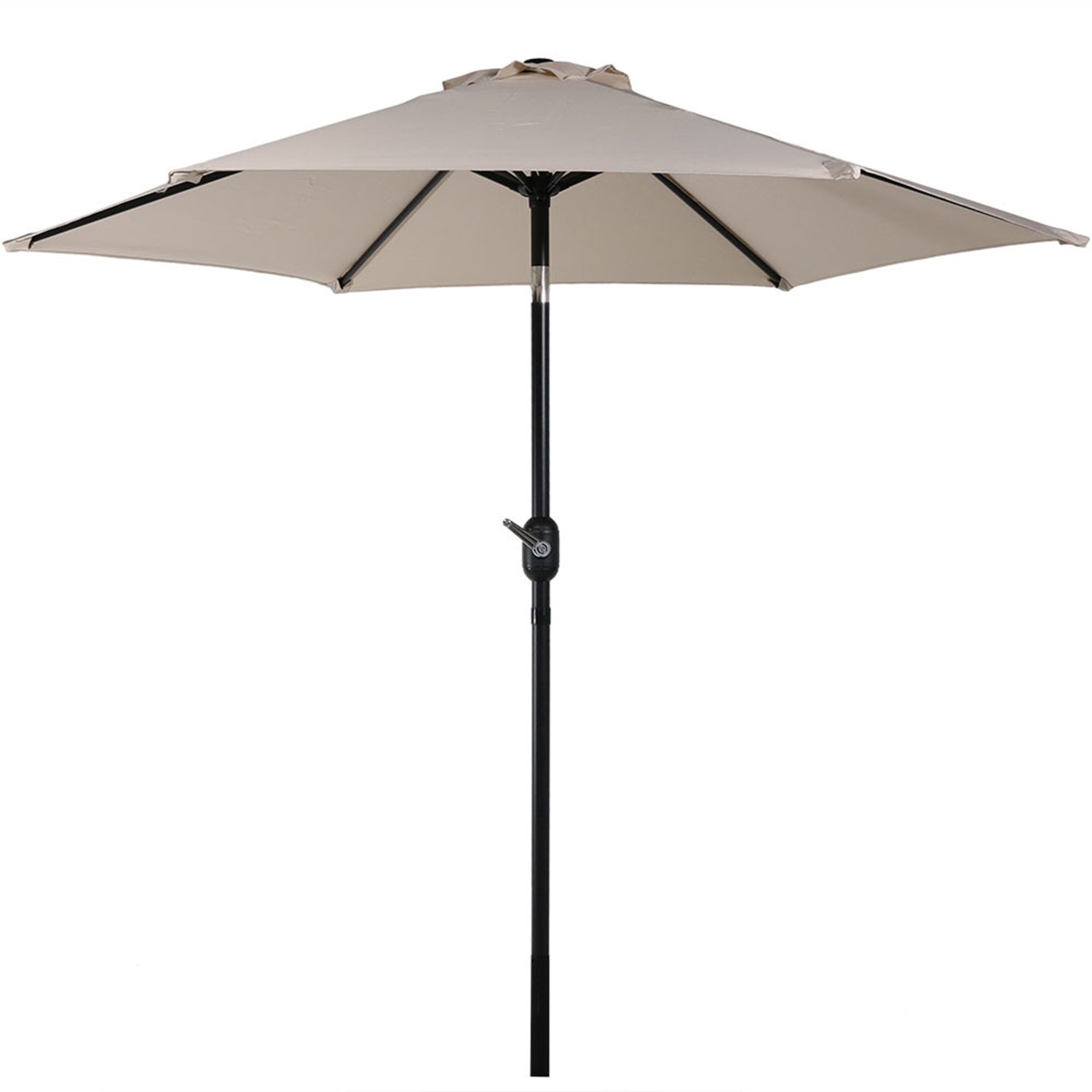 Parasol de patio en aluminium de 7.5 pi avec manivelle et inclinaison de Sunnydaze - Beige