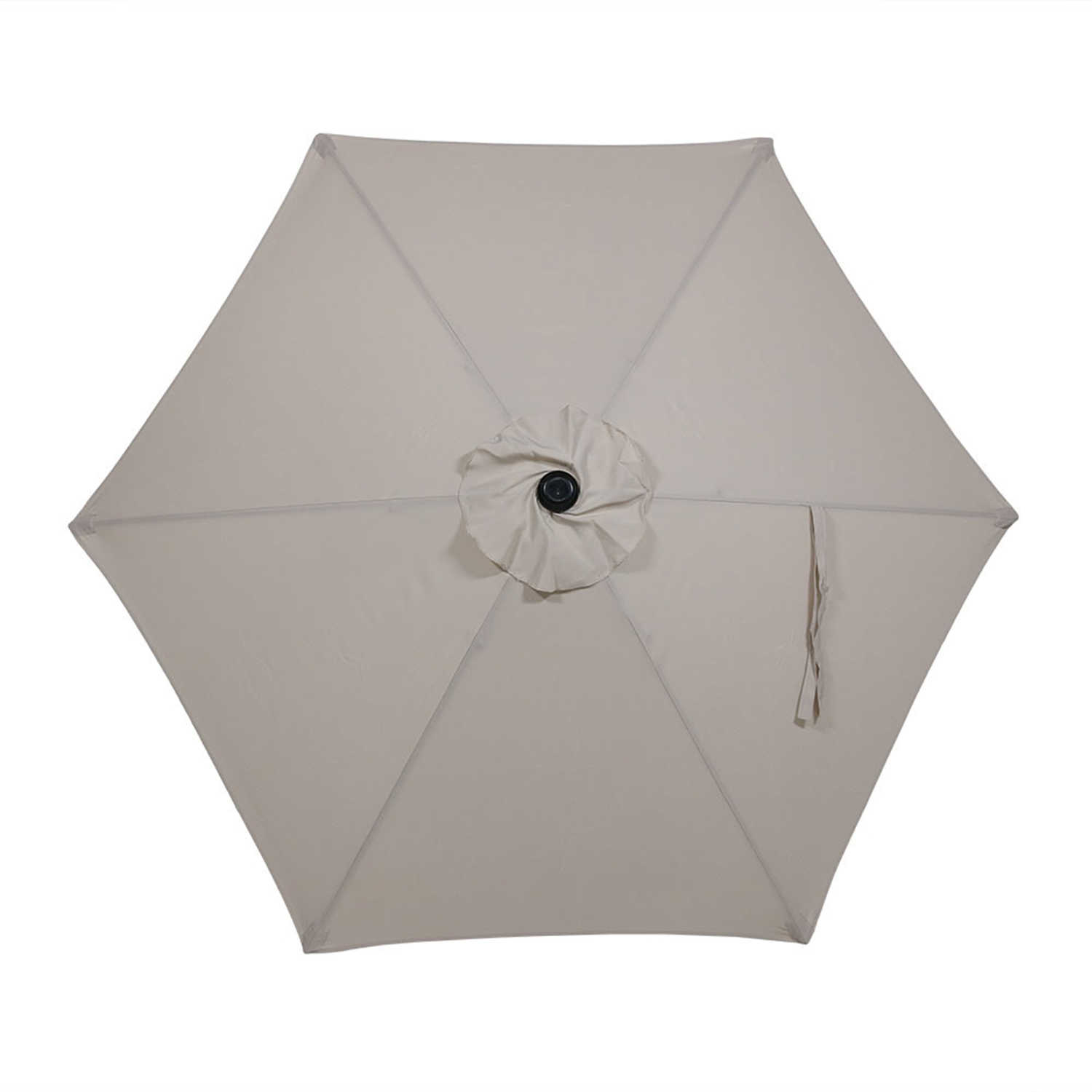 Parasol de patio en aluminium de 7.5 pi avec manivelle et inclinaison de Sunnydaze - Beige