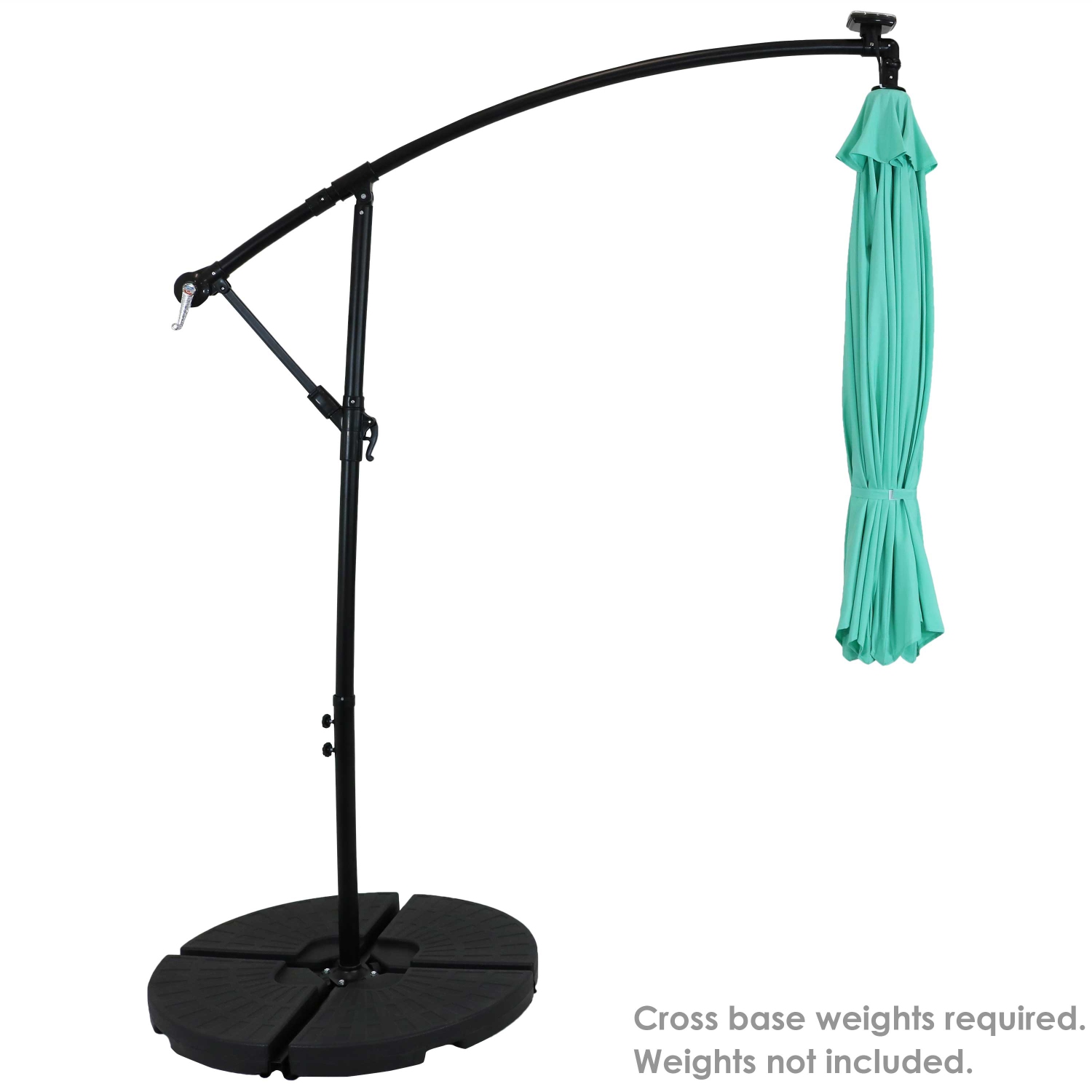 Sunnydaze 9.5 ft Solar Cantilever Offset Patio Umbrella - Seafoam