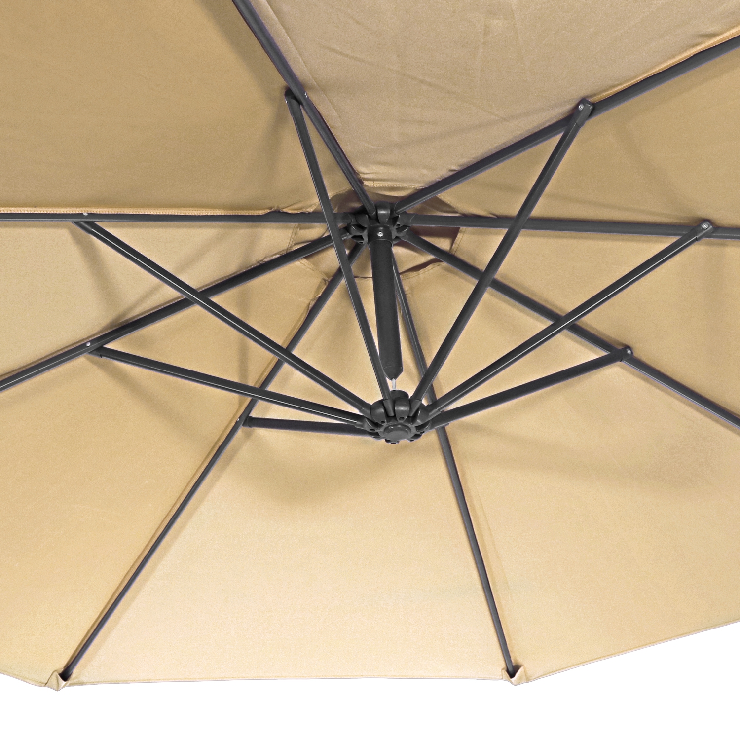 Sunnydaze 10 ft Cantilever Offset Steel Patio Umbrella with Crank - Beige