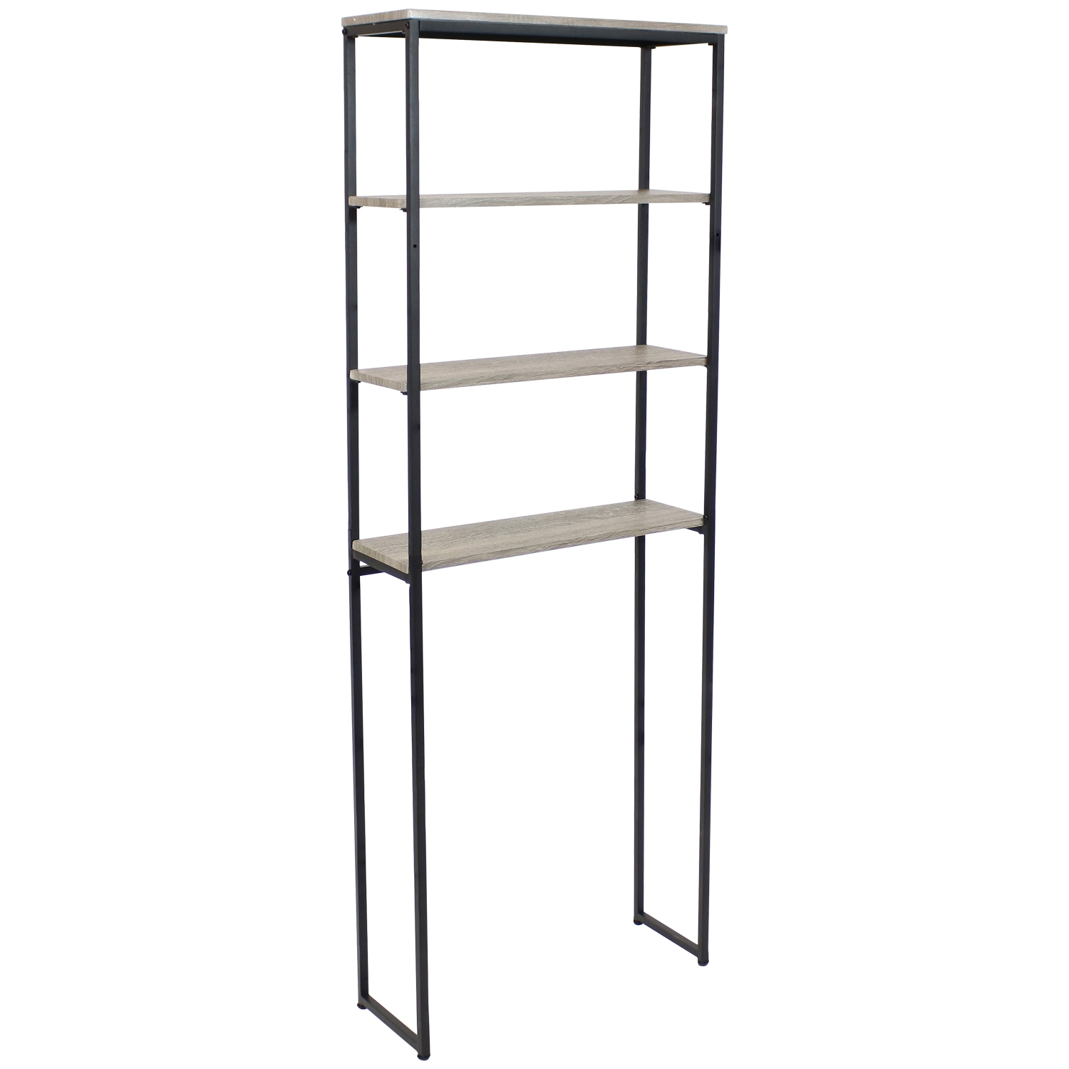 Sunnydaze 4-Tier Industrial Over-the-Toilet Storage Shelf - Oak Gray
