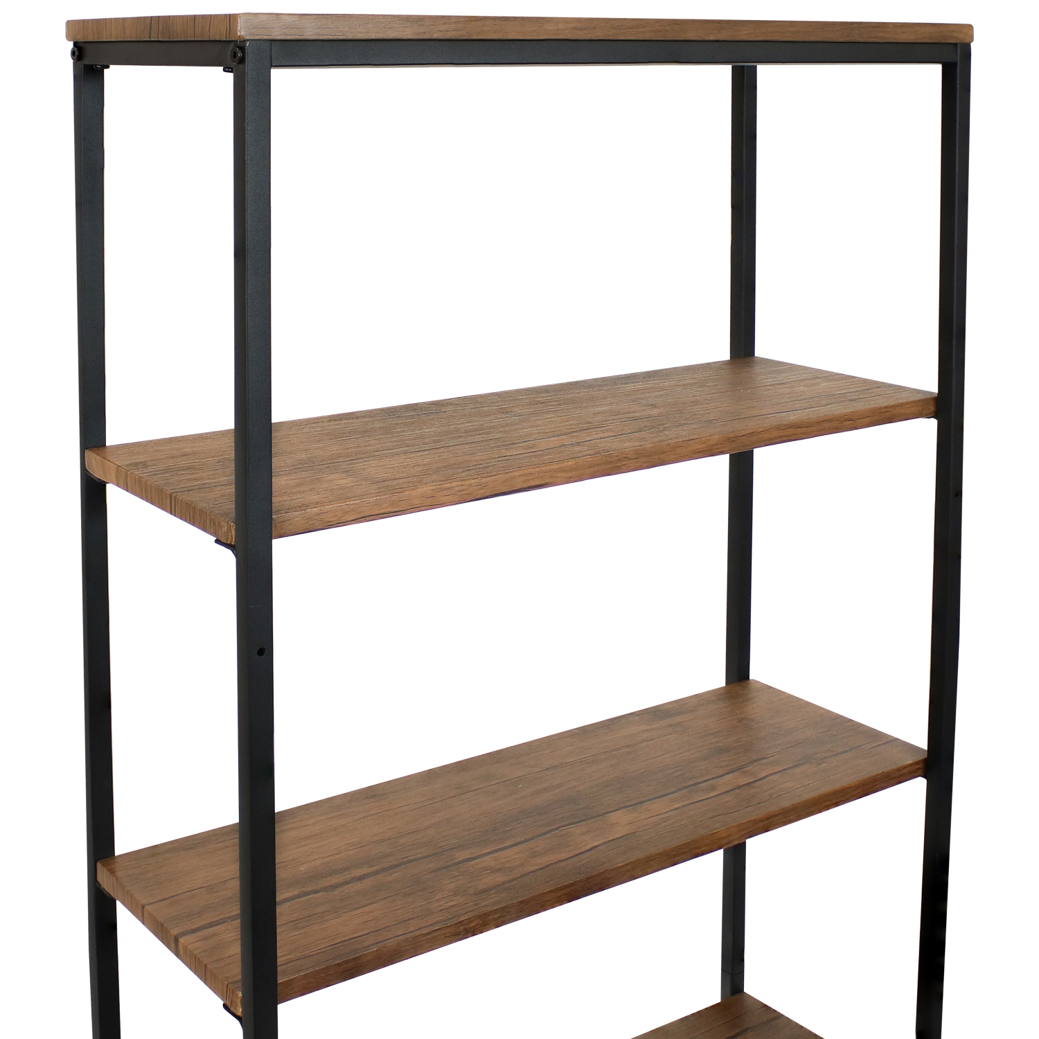 Sunnydaze 4-Tier Industrial Over-the-Toilet Storage Shelf - Teak