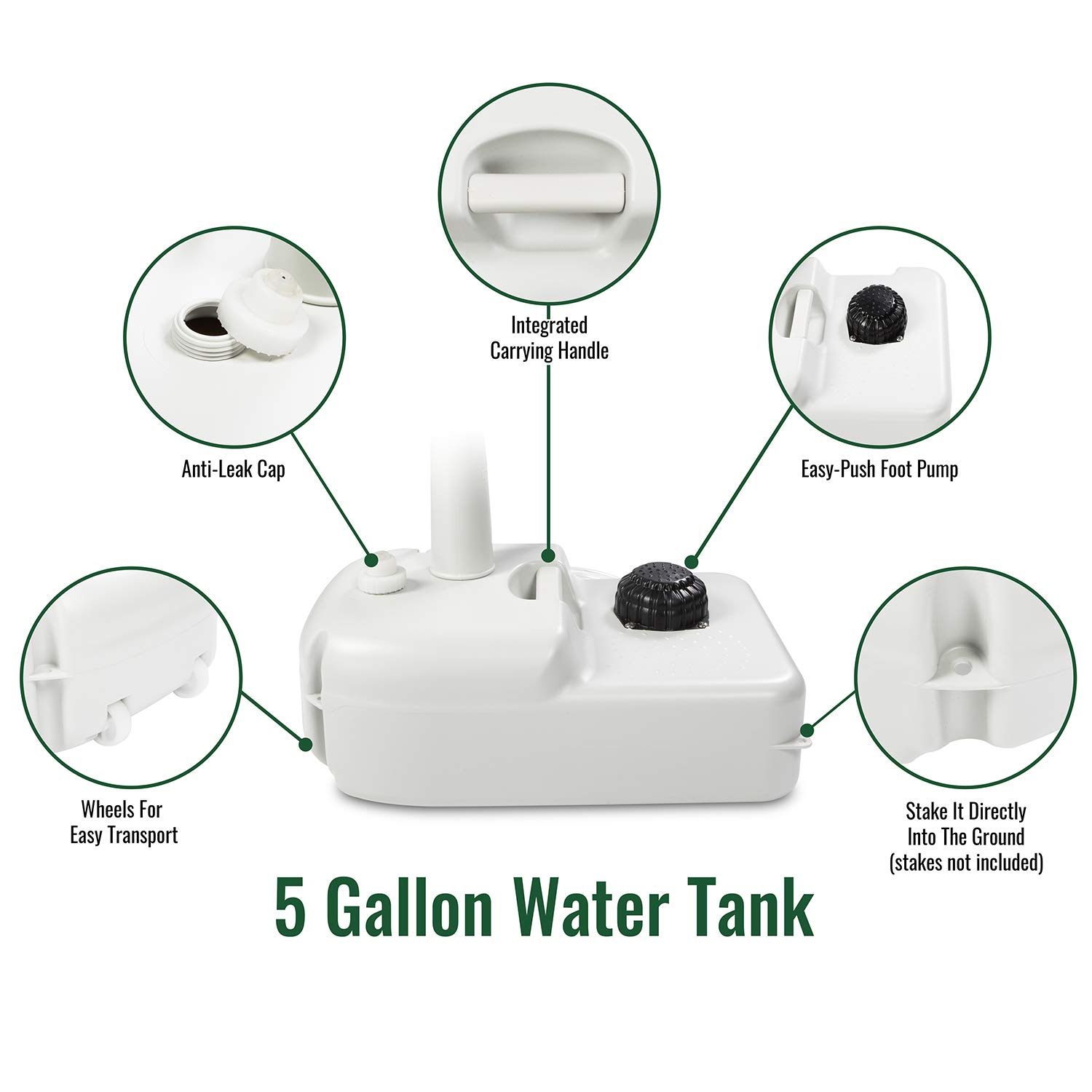 Outsunny 19.8 Gallon RV Water Tank, Portable Waste Water Tank for