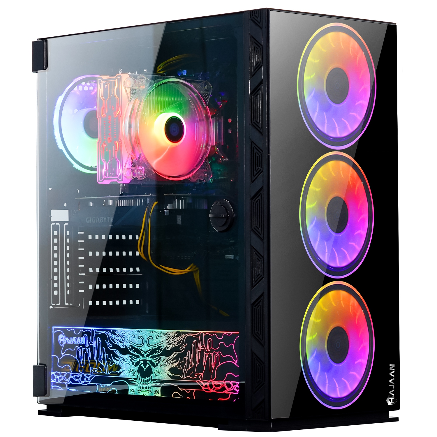 HAJAAN BREEZE PRO Gaming Desktop PC | RTX 3060 12GB GDDR6 | AMD Ryzen 7 5700X 8-Core Processor | 16GB DDR4 RAM | 512GB SSD | Windows 11 Pro | Black