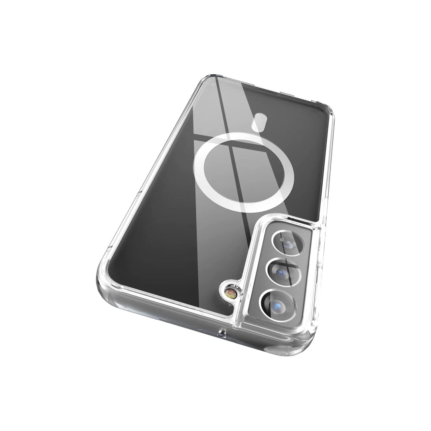 【CSmart】 Étui arrière de charge magnétique sans fil hybride compatible MagSafe pour Samsung Galaxy S23 Plus, transparent