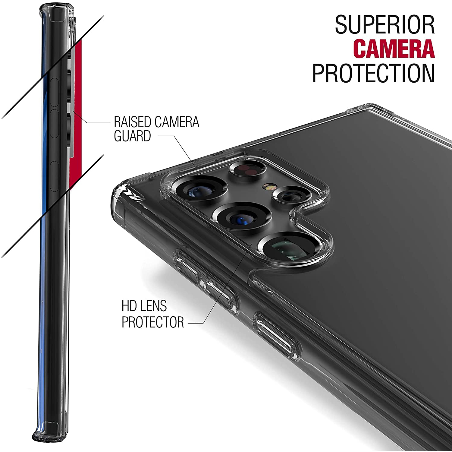 【CSmart】 Étui arrière de charge magnétique sans fil hybride compatible MagSafe pour Samsung Galaxy S23 Ultra, transparent