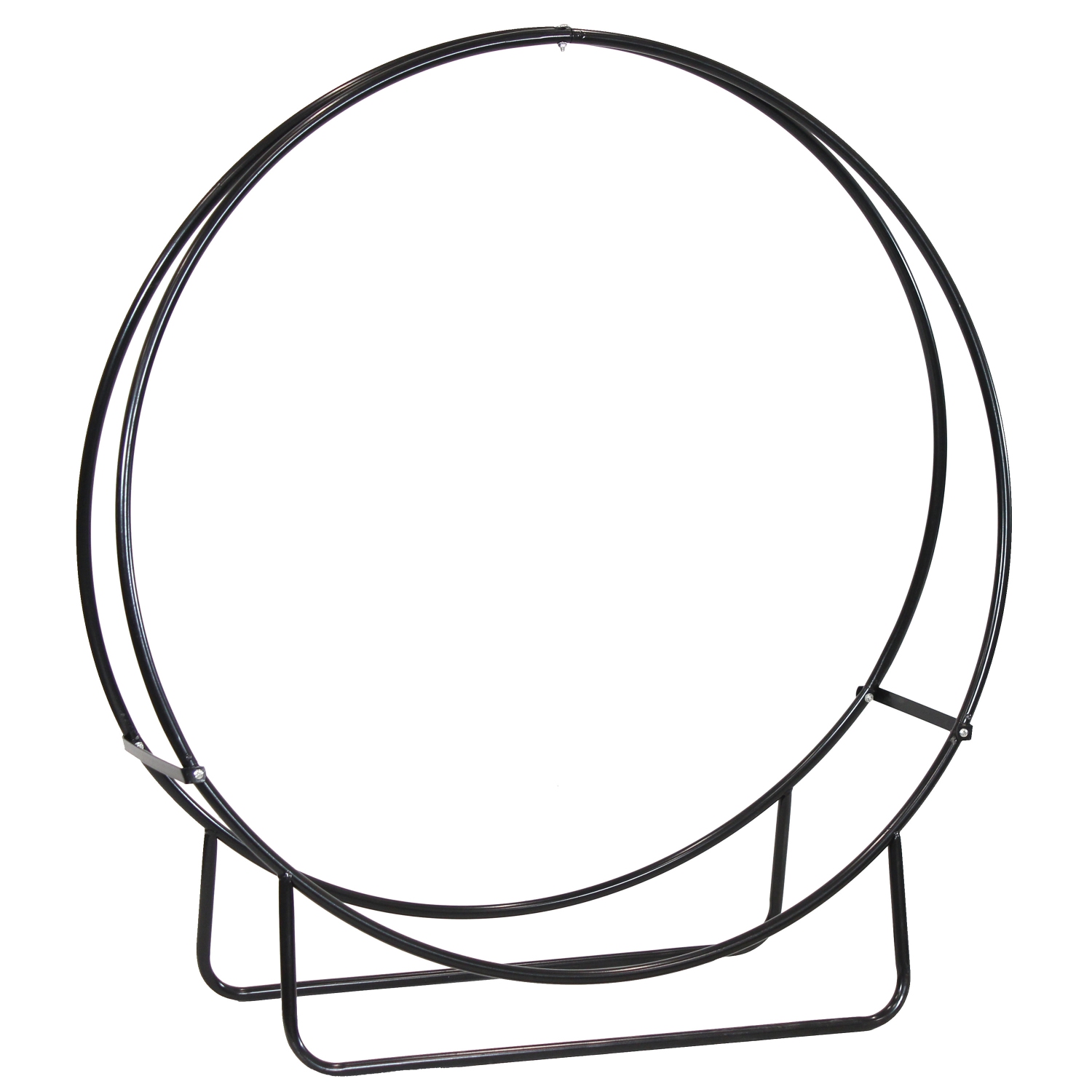 Sunnydaze 48 in Black Powder-Coated Steel Firewood Log Hoop Rack