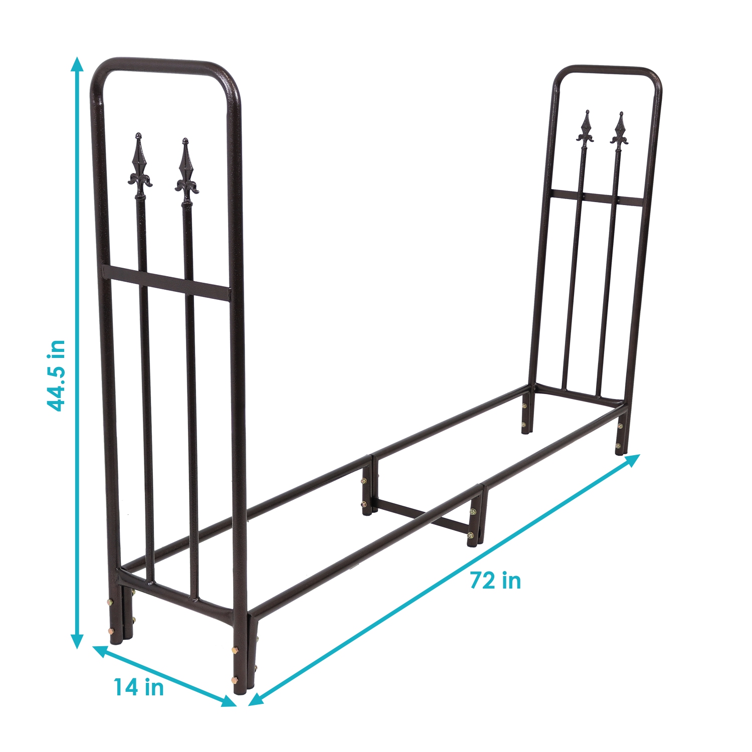Sunnydaze 6 ft Decorative Steel Firewood Log Rack - Bronze
