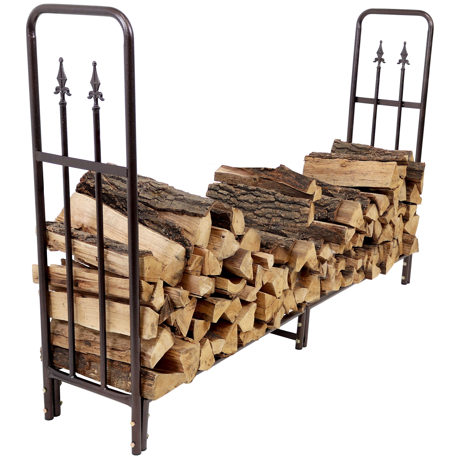 Sunnydaze 6 ft Decorative Steel Firewood Log Rack - Bronze