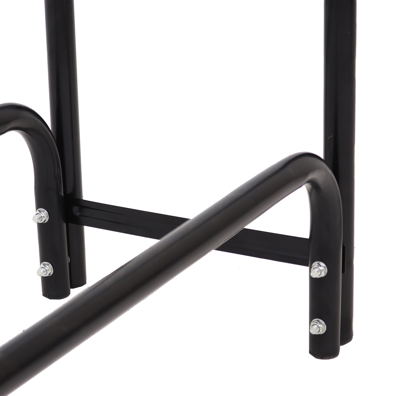 Sunnydaze 4 ft Powder-Coated Steel Firewood Log Rack with Black Cover