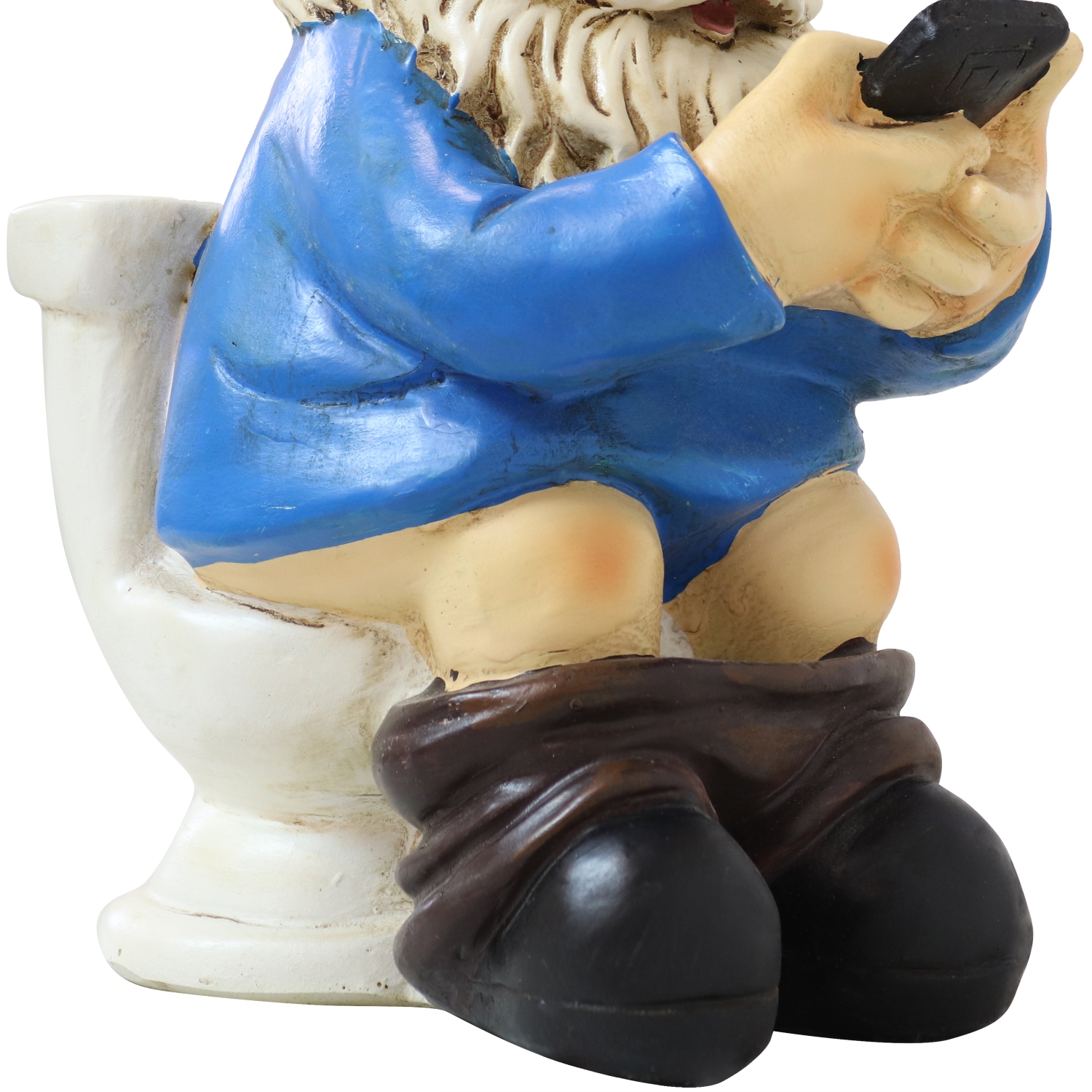 Sunnydaze Cody Reading a Phone on the Throne Outdoor Garden Gnome - 9.5 in