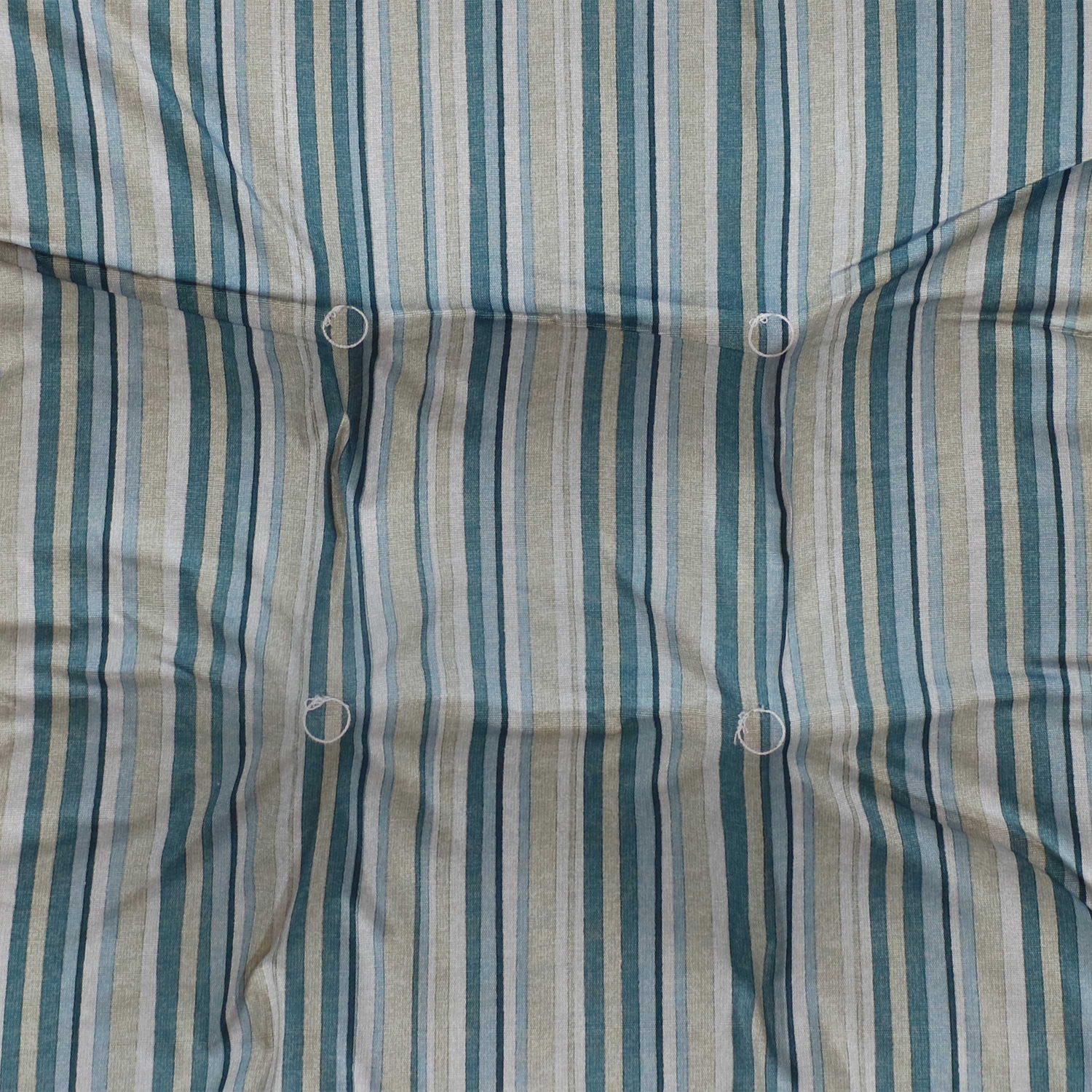 Sunnydaze Outdoor Square Tufted Seat Cushion - Neutral Stripes - Set of 2