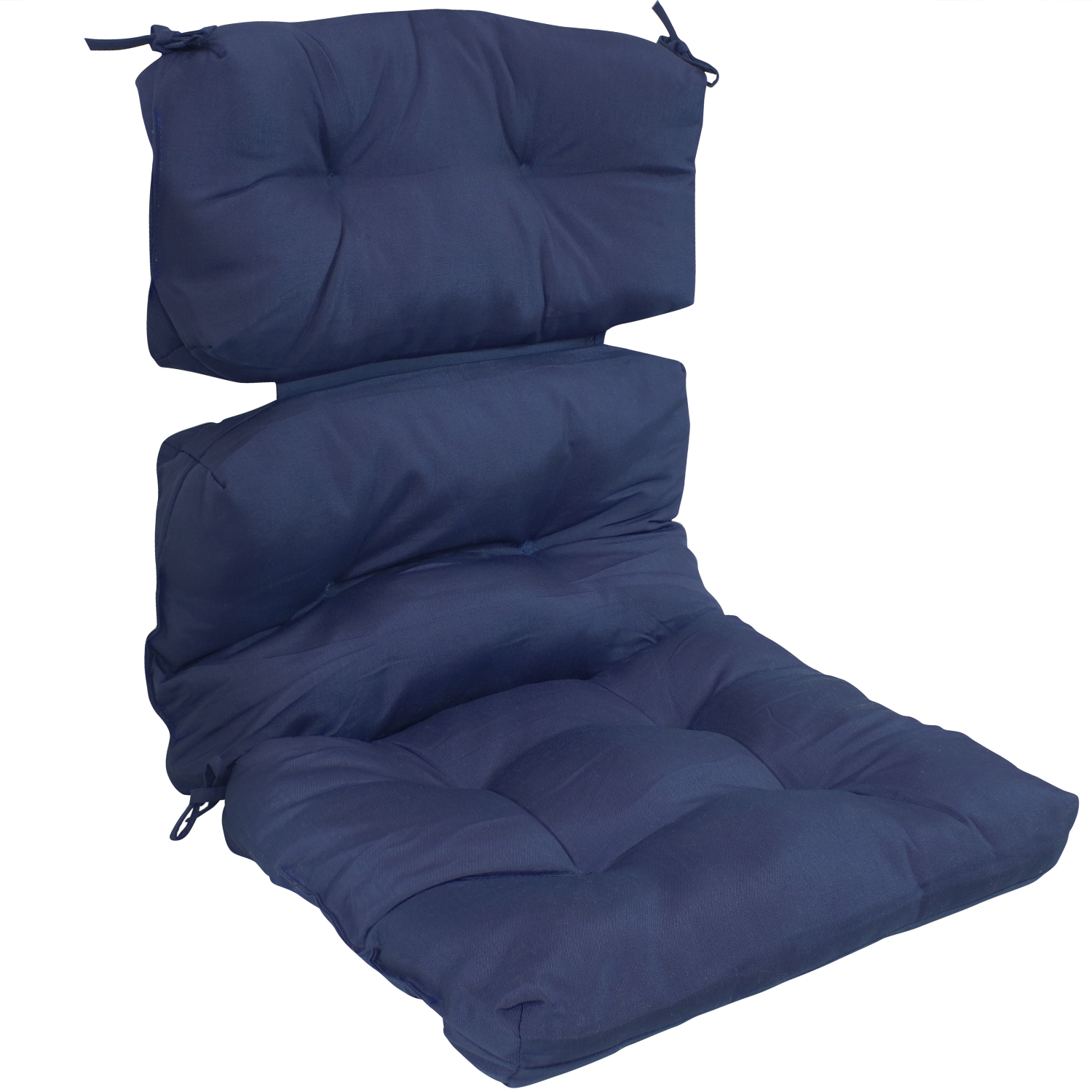 Sunnydaze Indoor/Outdoor Olefin Tufted High-Back Chair Cushion - Blue