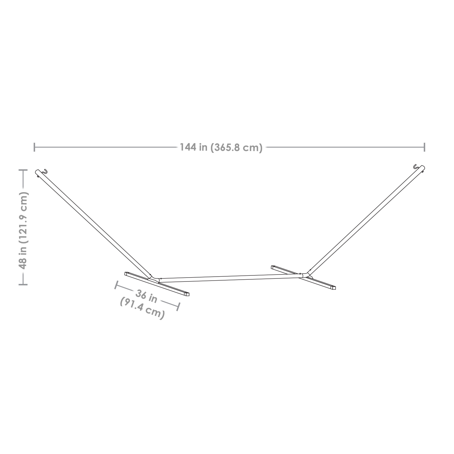 Sunnydaze Powder-Coated Steel Beam Construction Hammock Stand - 12 ft