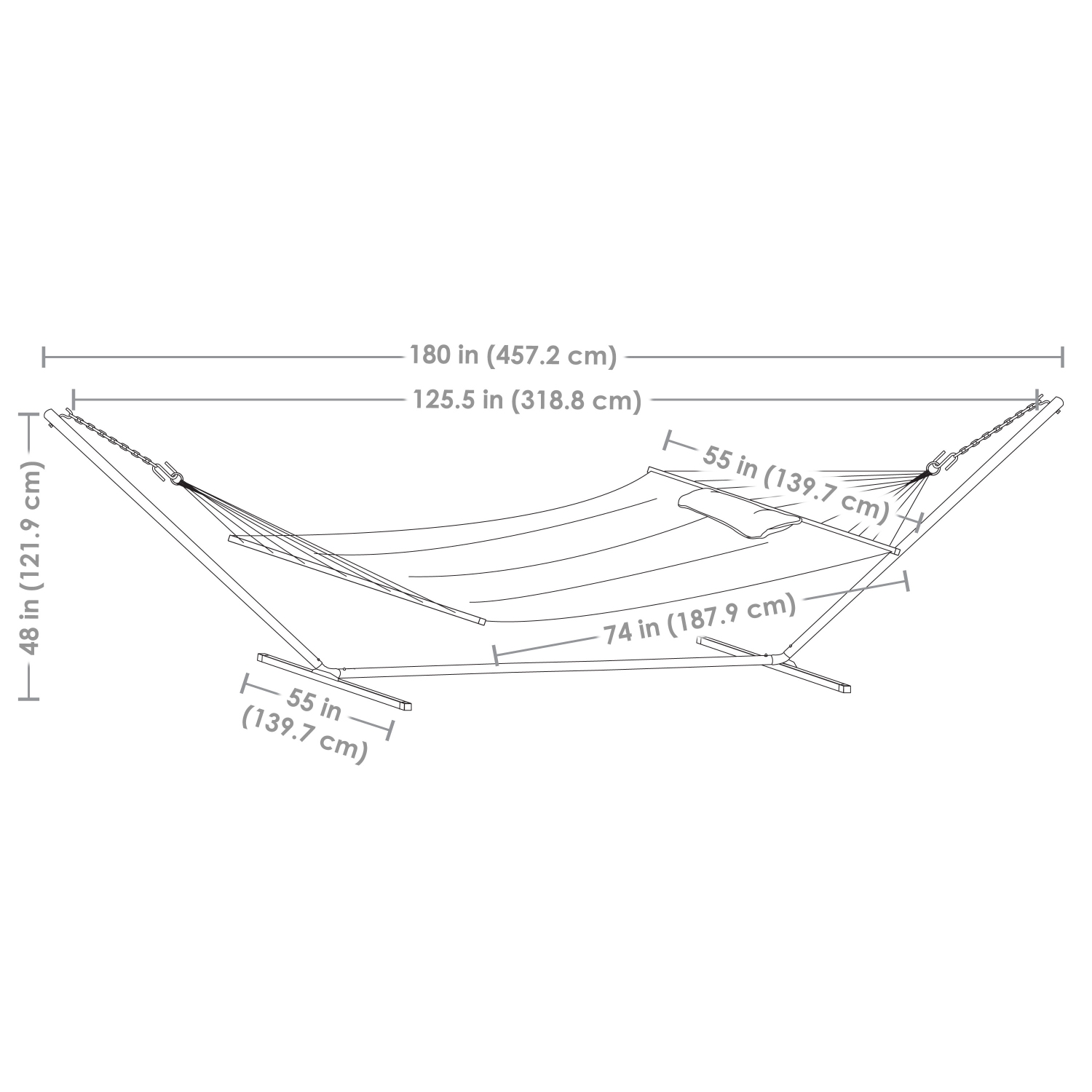 Sunnydaze 2-Person Quilted Fabric Hammock with Steel Stand - Blue/Green