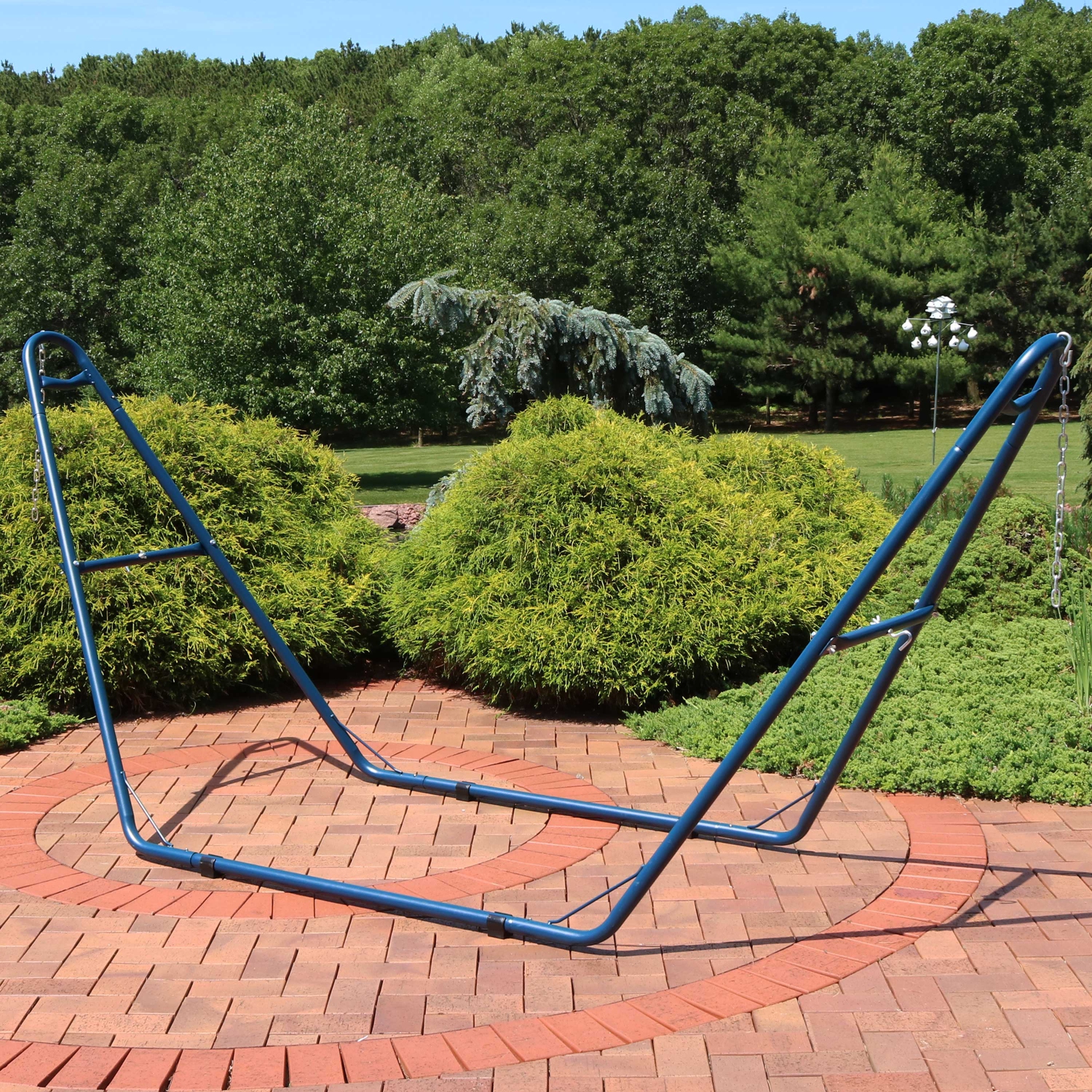 Sunnydaze Powder-Coated Steel Universal Hammock Stand - Blue - 124 in