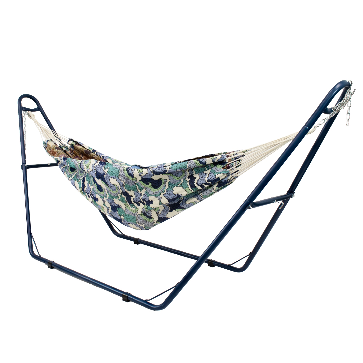Sunnydaze Powder-Coated Steel Universal Hammock Stand - Blue - 124 in