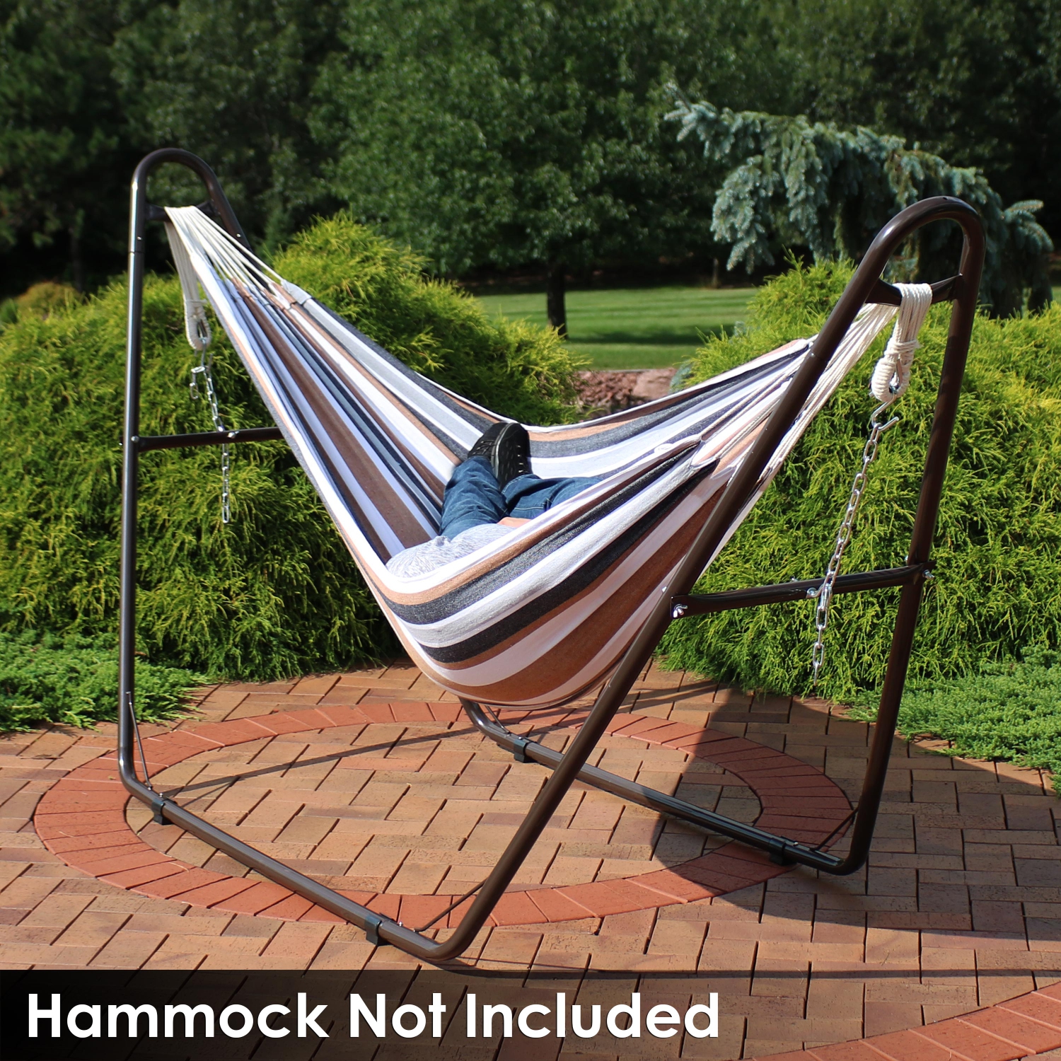 Sunnydaze Powder-Coated Steel Universal Hammock Stand - Bronze - 124 in