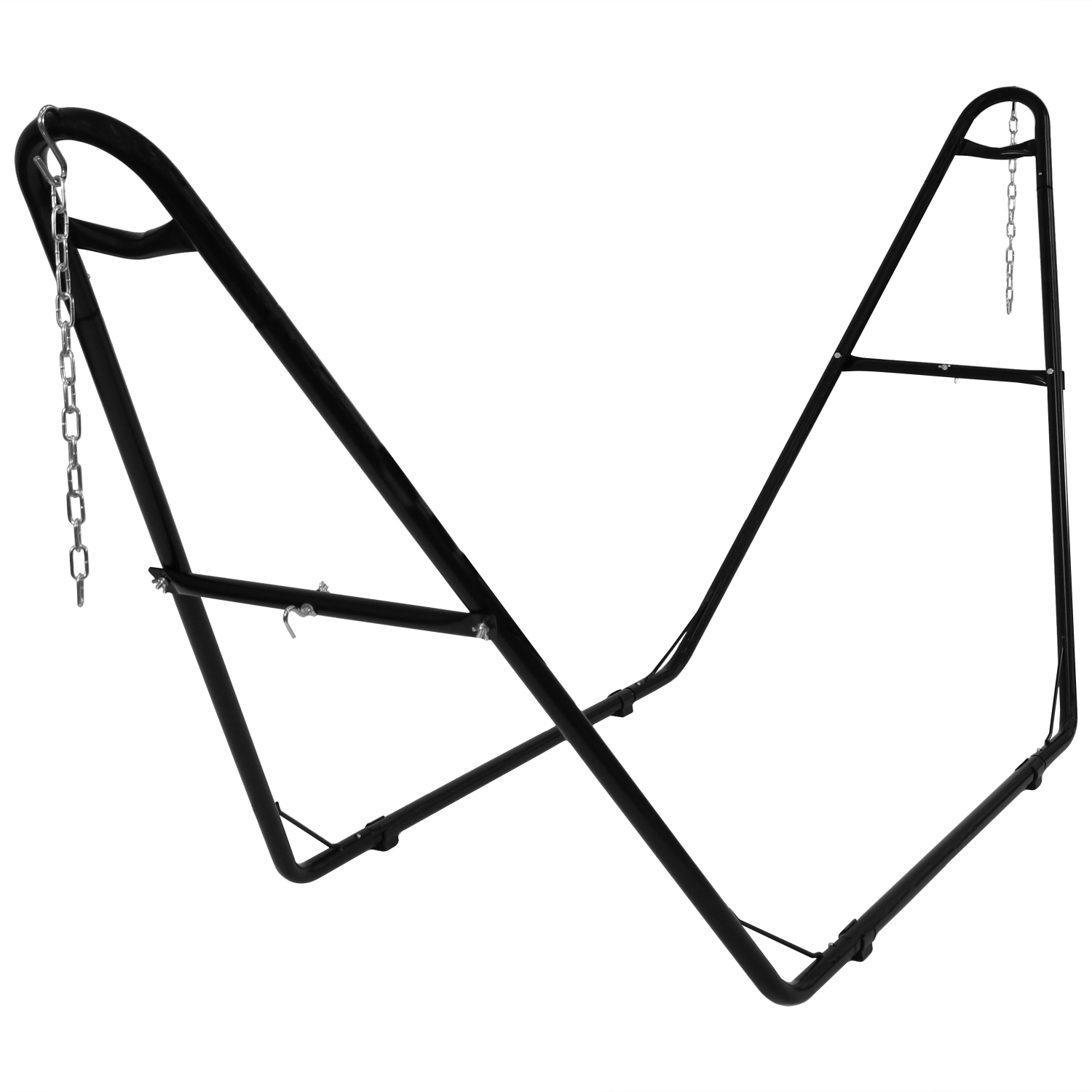 Sunnydaze Powder-Coated Steel Universal Hammock Stand - Black - 124 in