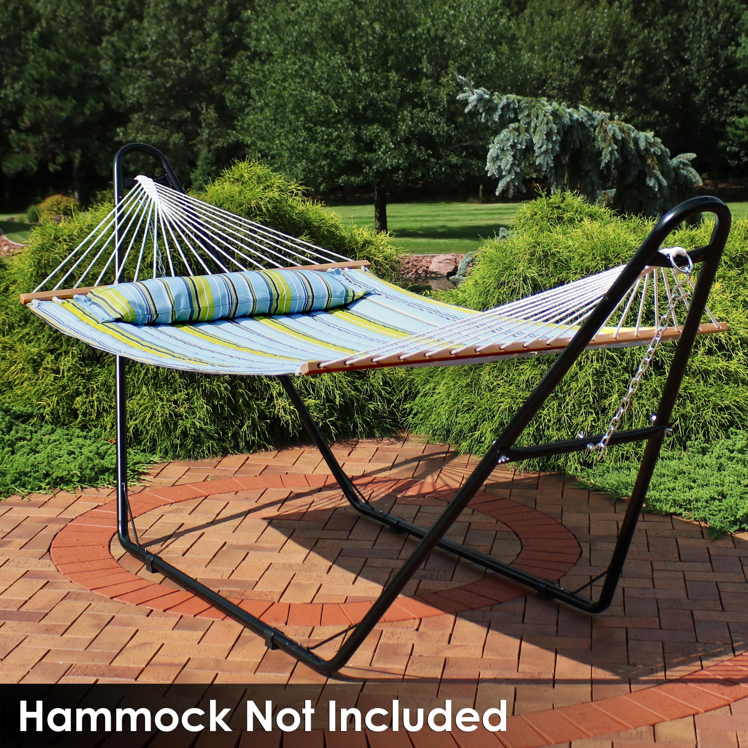 Sunnydaze Powder-Coated Steel Universal Hammock Stand - Black - 124 in