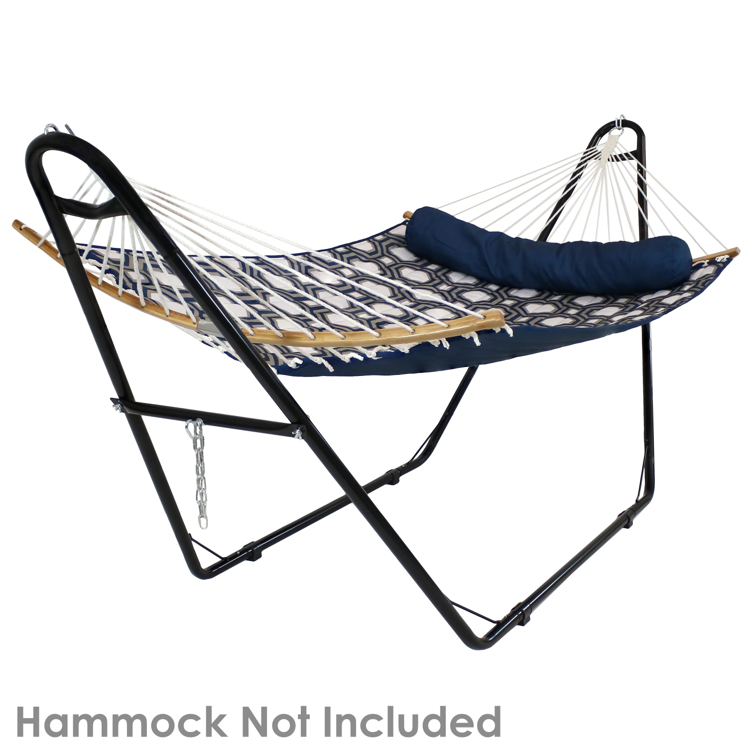 Sunnydaze Powder-Coated Steel Universal Hammock Stand - Black - 124 in