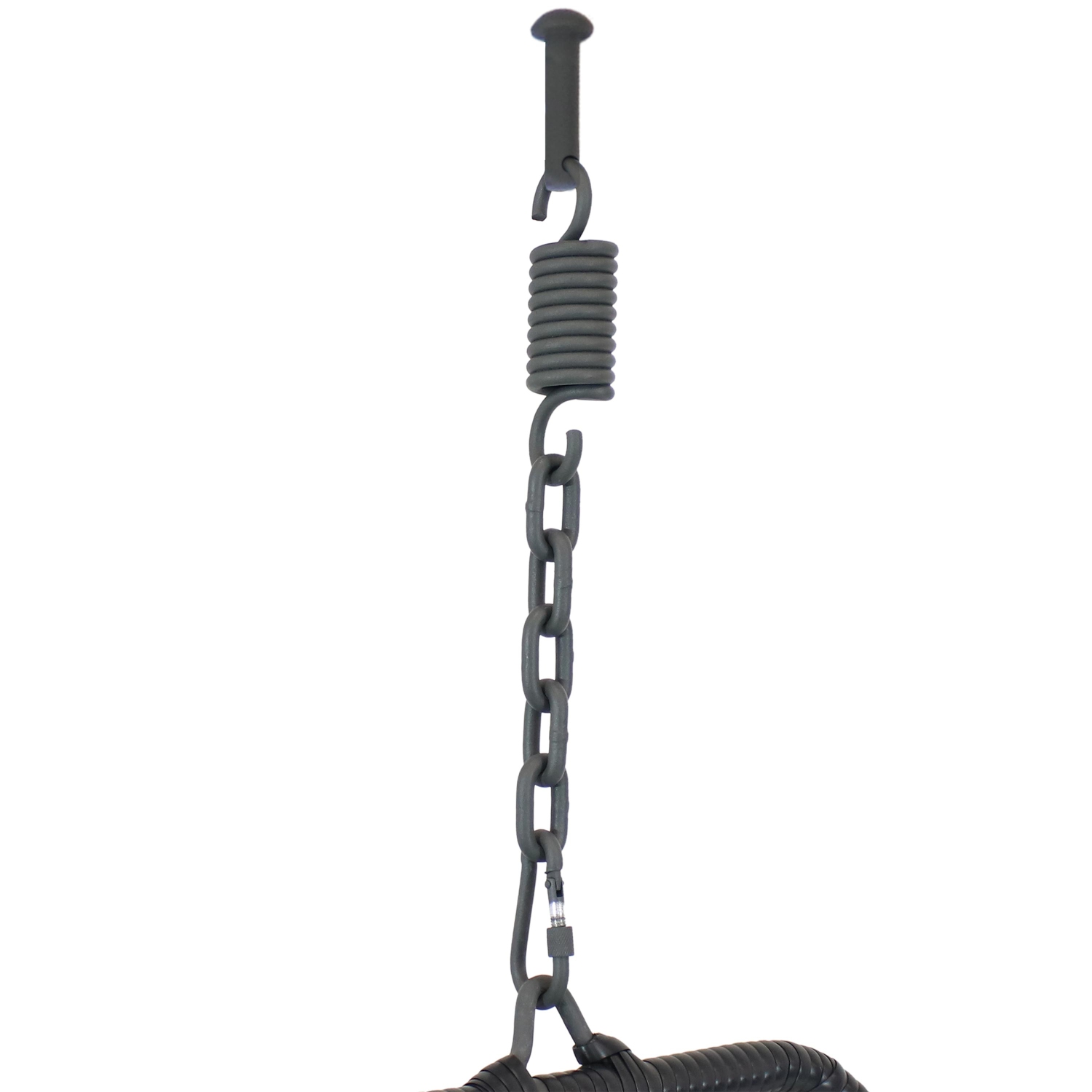 Sunnydaze Black Resin Wicker Hanging Egg Chair with Cushions - Cream