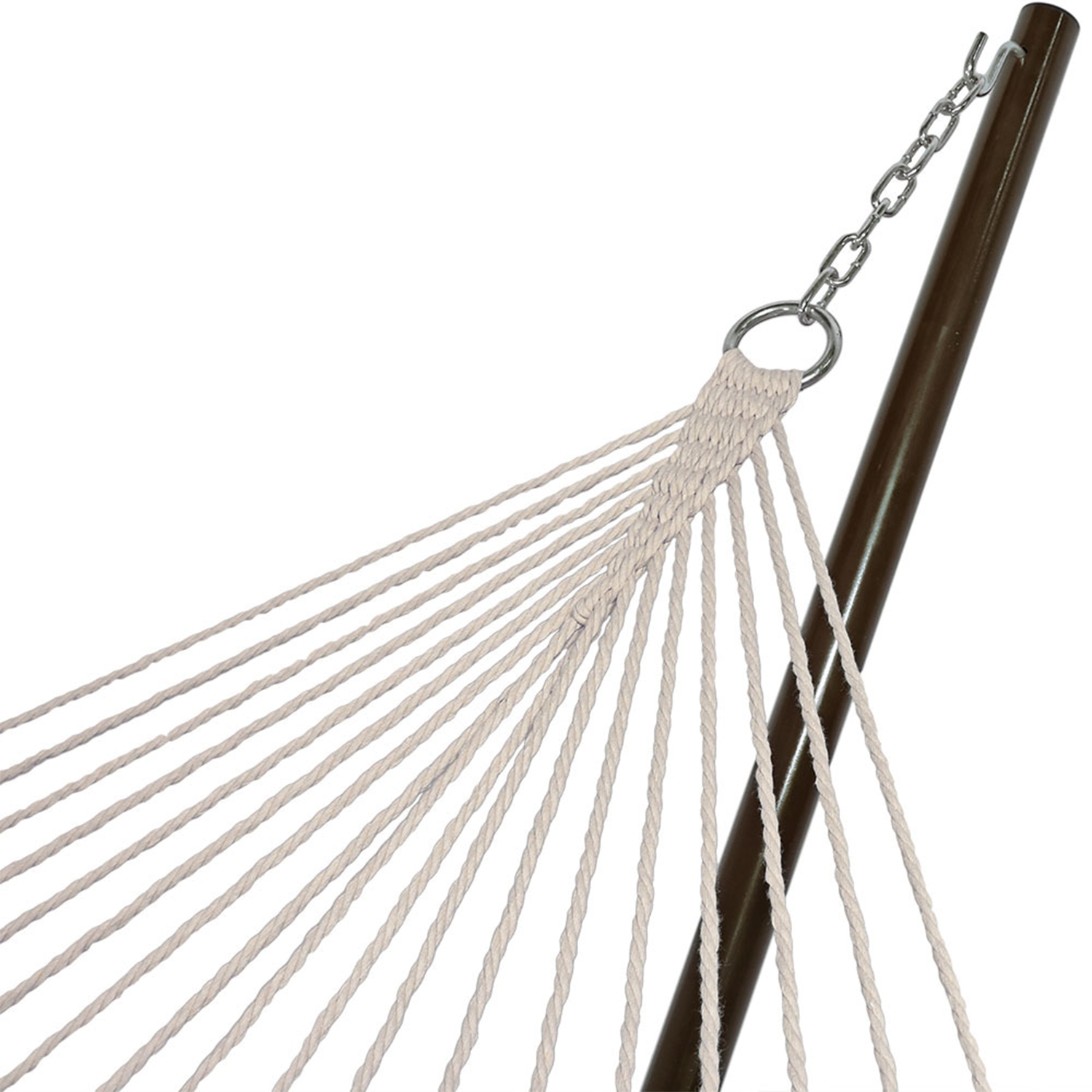 Sunnydaze 2-Person Rope Hammock with Steel Stand and Pad/Pillow - Desert