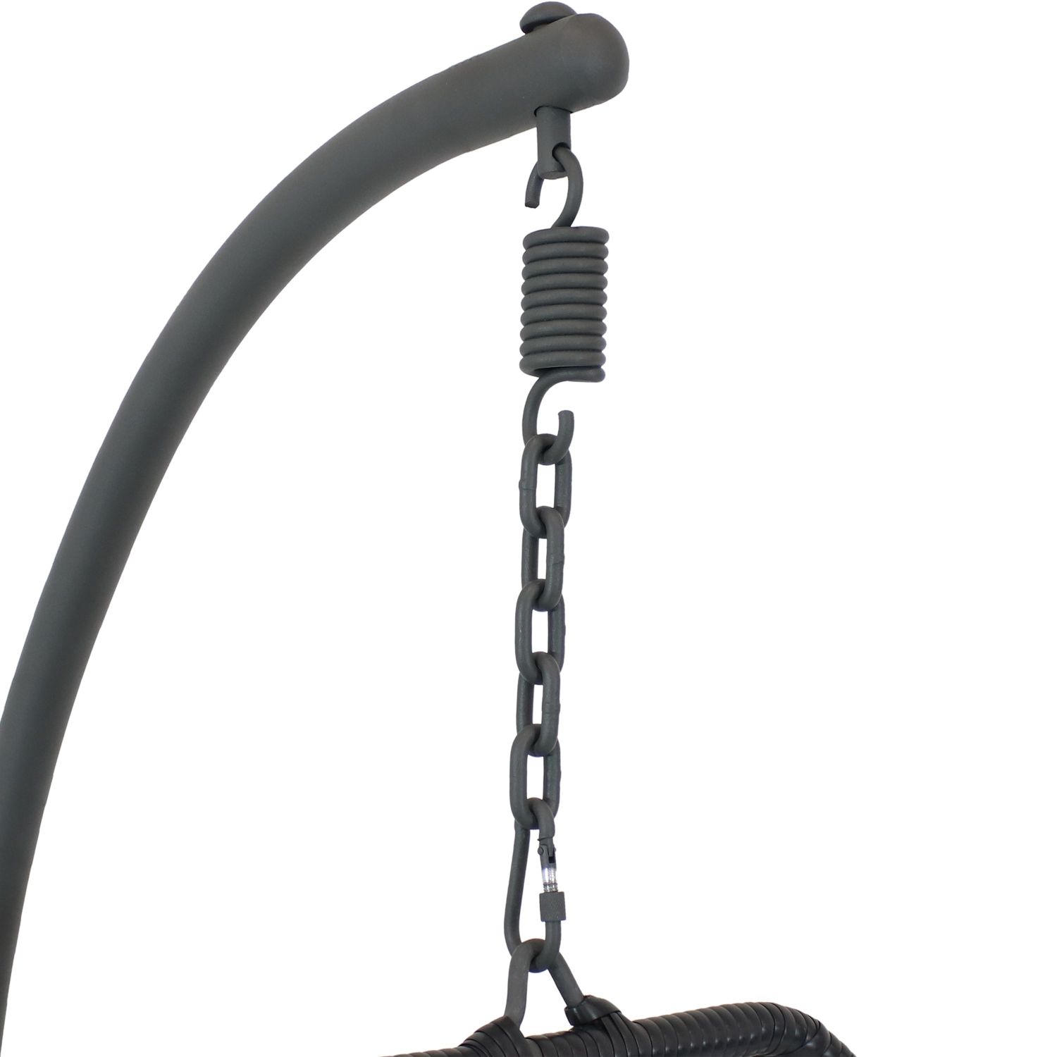 Sunnydaze Resin Wicker Hanging Egg Chair with Steel Stand/Cushions - Cream