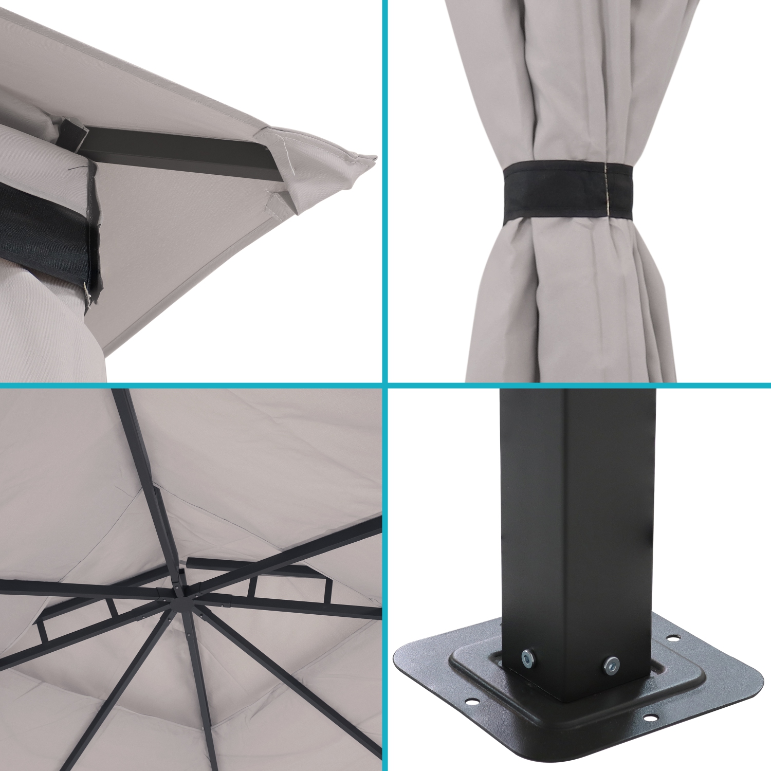 Sunnydaze 10 ft x 10 ft Soft Top Polyester Gazebo with Privacy Wall - Gray