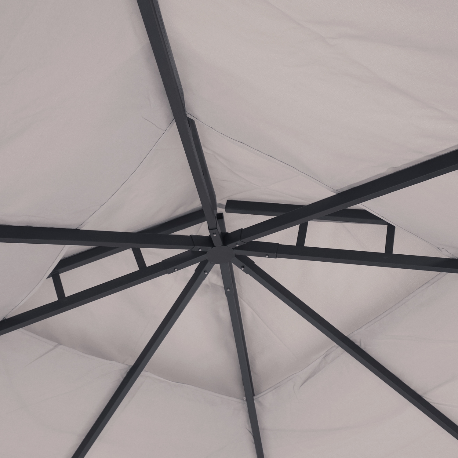 Sunnydaze 10 ft x 10 ft Soft Top Polyester Gazebo with Privacy Wall - Gray