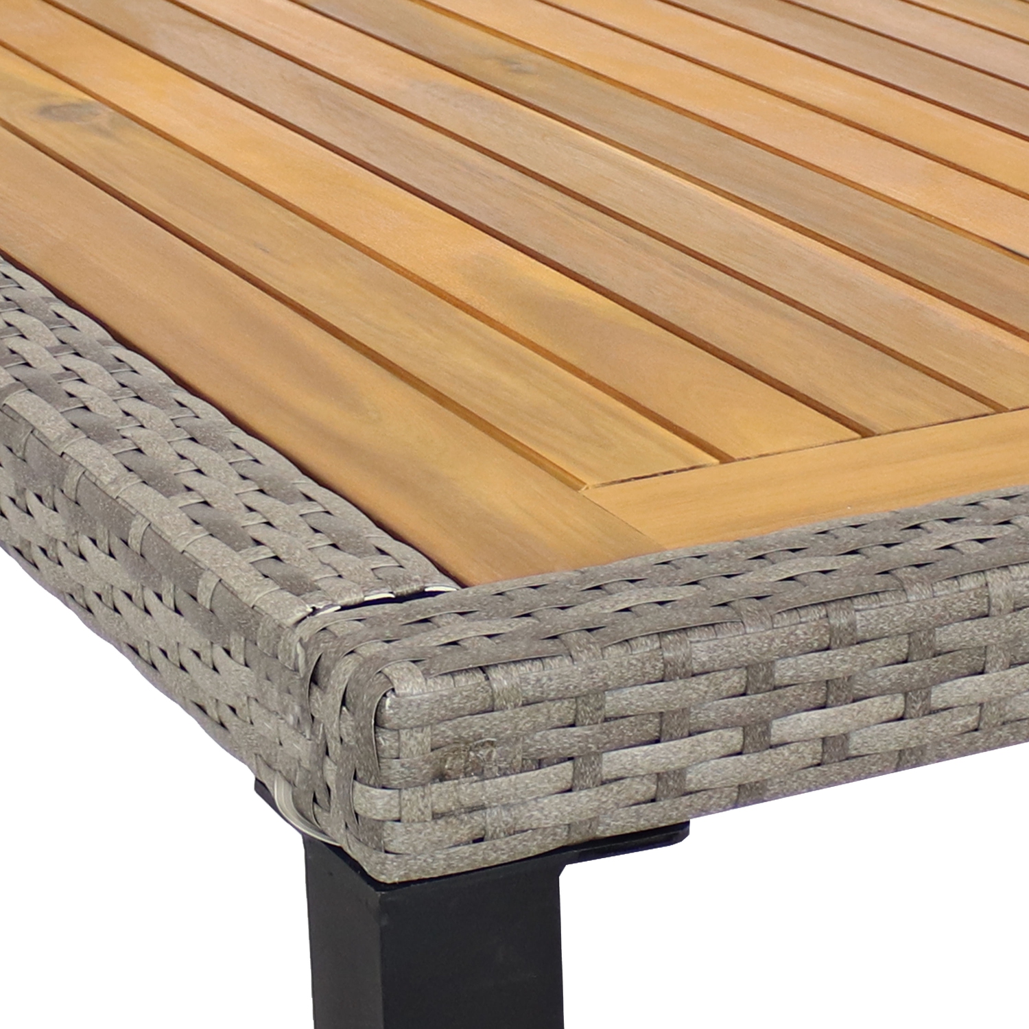 Sunnydaze Carlow Resin Wicker 7-Piece Patio Dining Set - Gray/Stone Gray