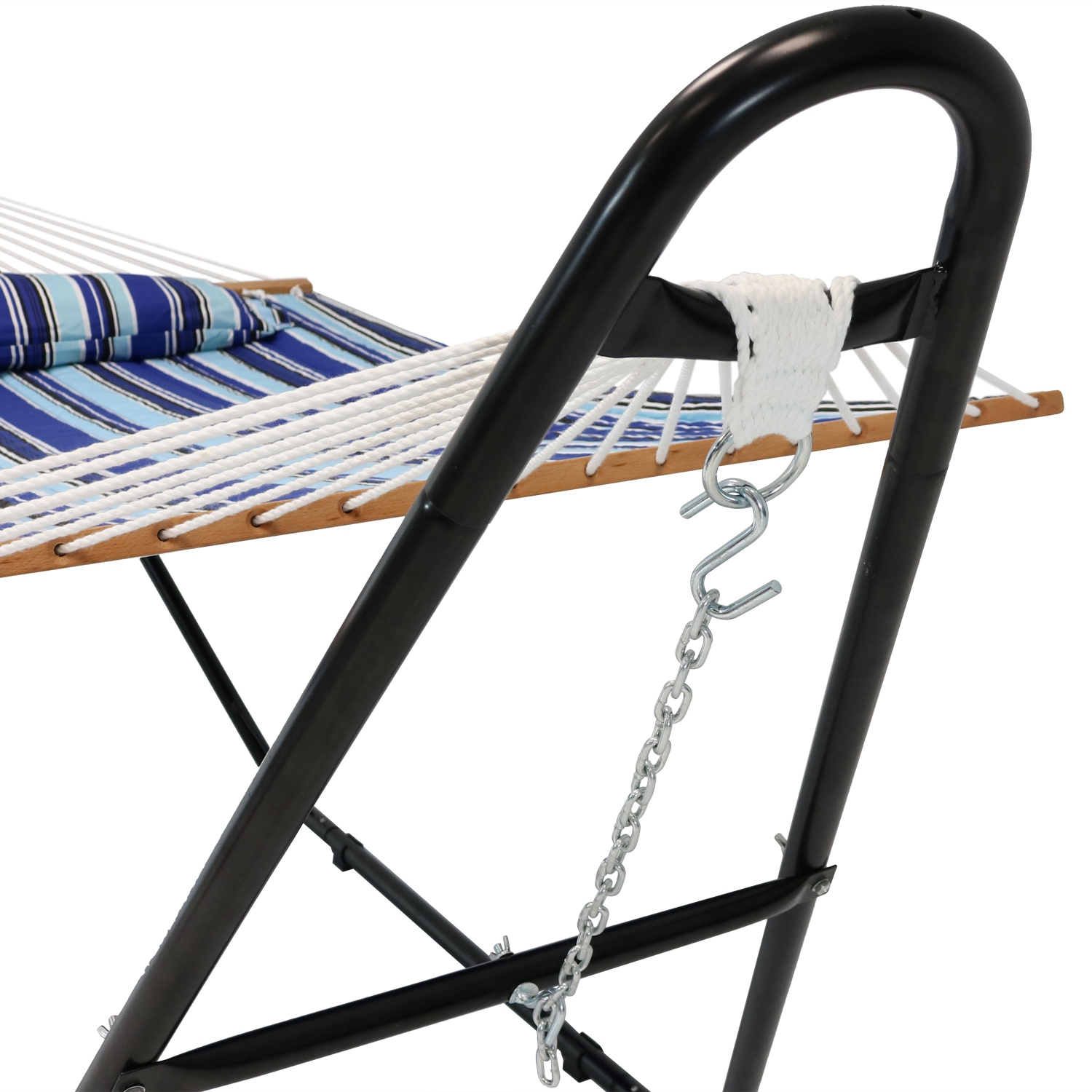 Sunnydaze Large Quilted Hammock with Universal Steel Stand - Catalina Beach