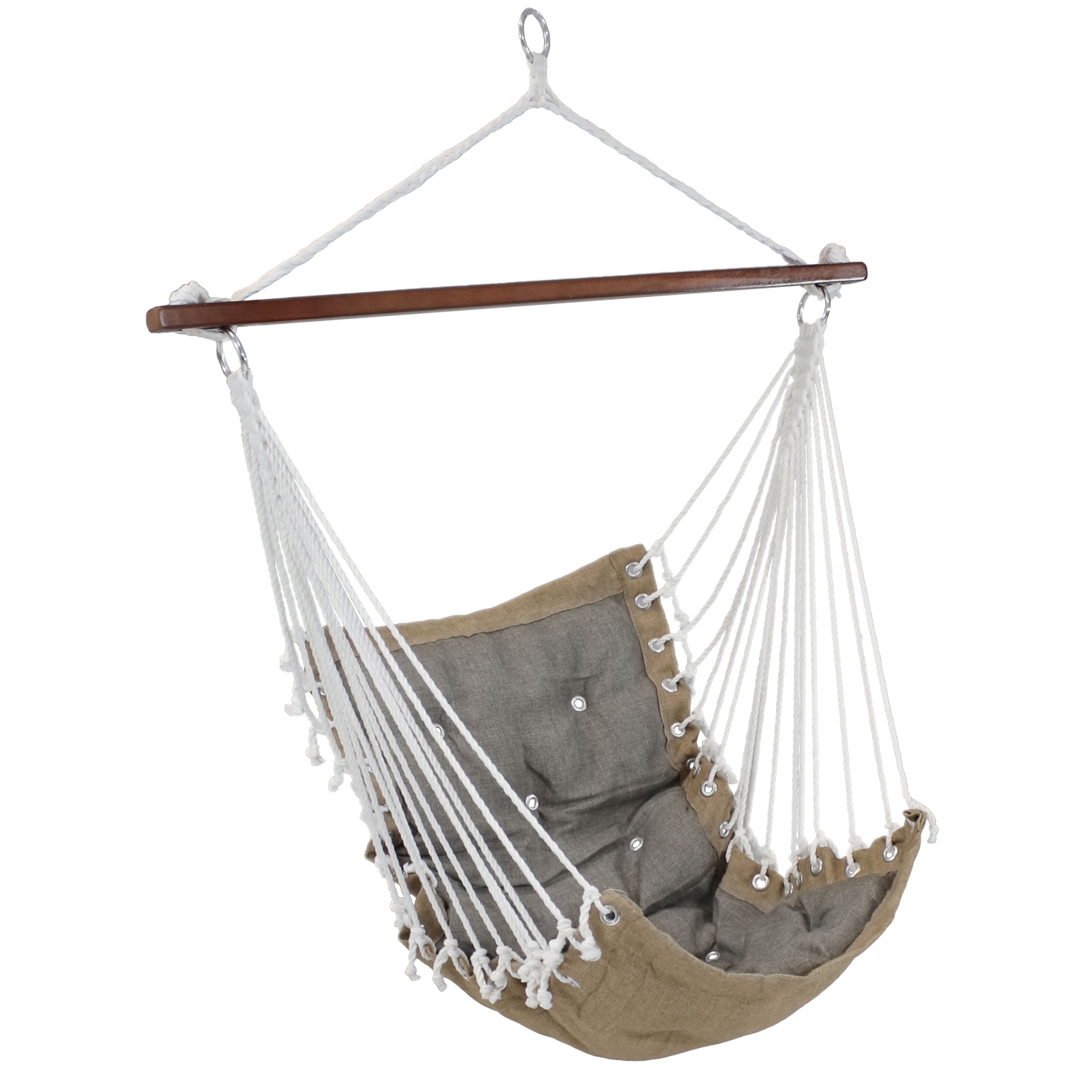 Sunnydaze Polyester Fabric Victorian Hammock Chair with Cushion - Gray