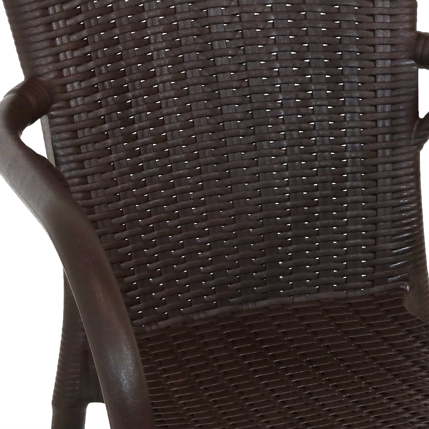 Sunnydaze Segesta All-Weather Plastic Patio Armchair - Wenge - Set of 2
