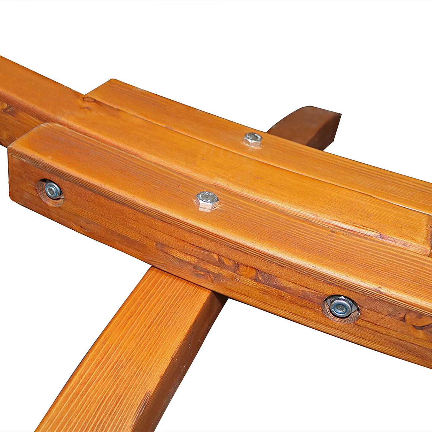 Sunnydaze Curved Wooden Arc Hammock Stand with Hooks and Chains - 12 ft