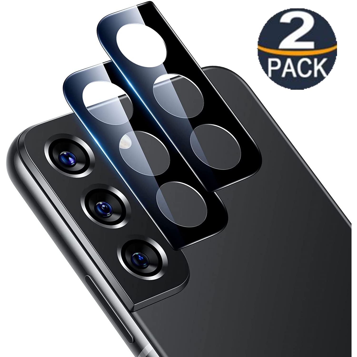 【2 Packs】 Protecteur d'objectif d'appareil photo en verre trempé ultra fin CSmart pour Samsung Galaxy S23 Plus, noir