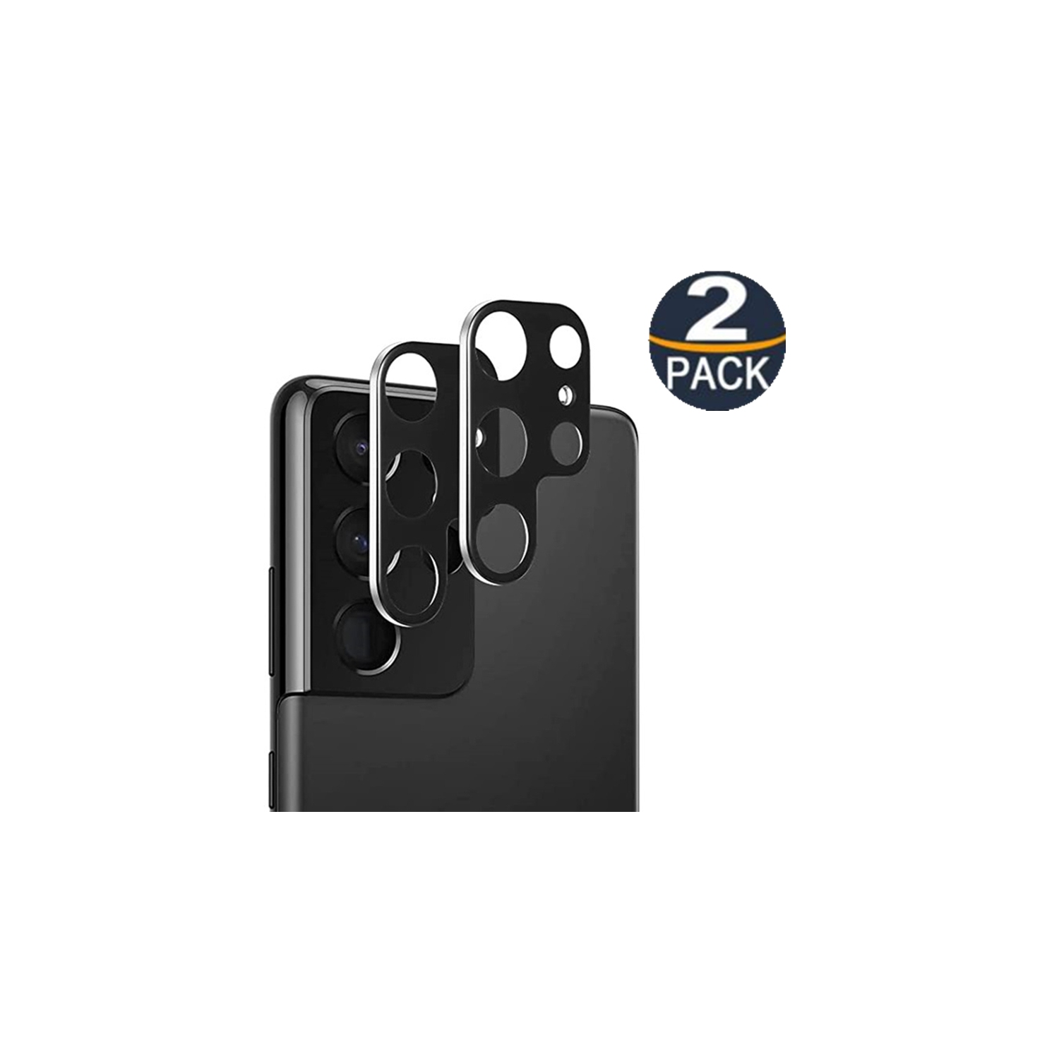 【2 Packs】 Protecteur d'objectif d'appareil photo en verre trempé ultra fin CSmart pour Samsung Galaxy S23 Ultra, noir