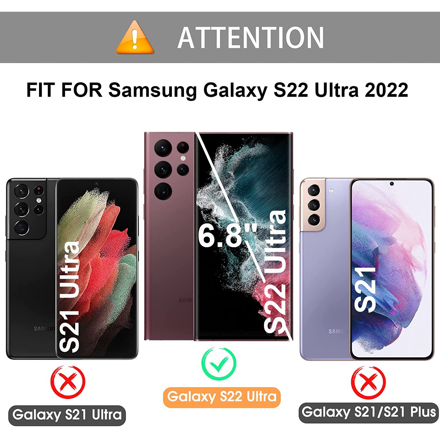 【2 Packs】 Protecteur d'objectif d'appareil photo en verre trempé ultra fin CSmart pour Samsung Galaxy S23 Ultra, transparent