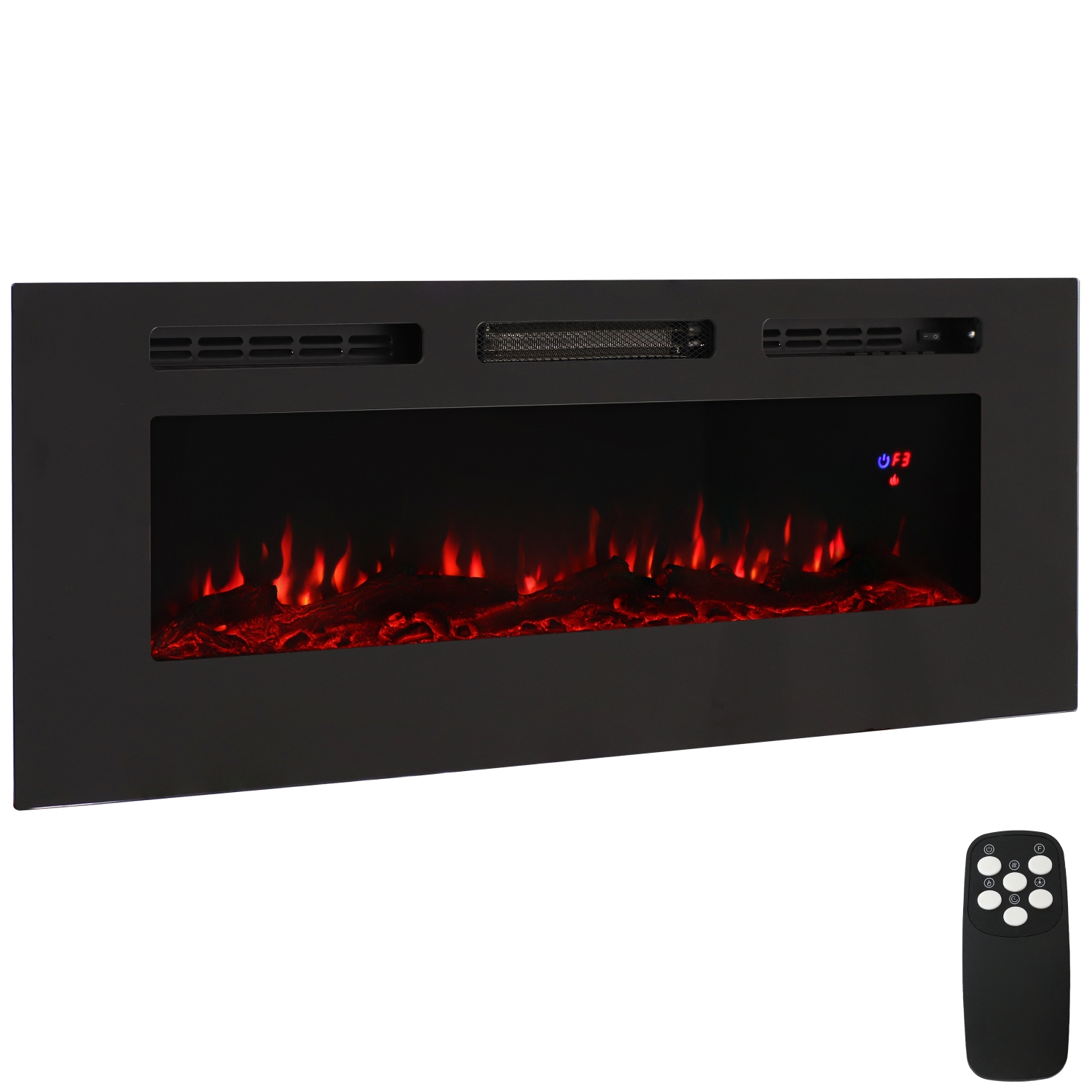 Sunnydaze 50 in Sophisticated Hearth Indoor Electric Fireplace - Black