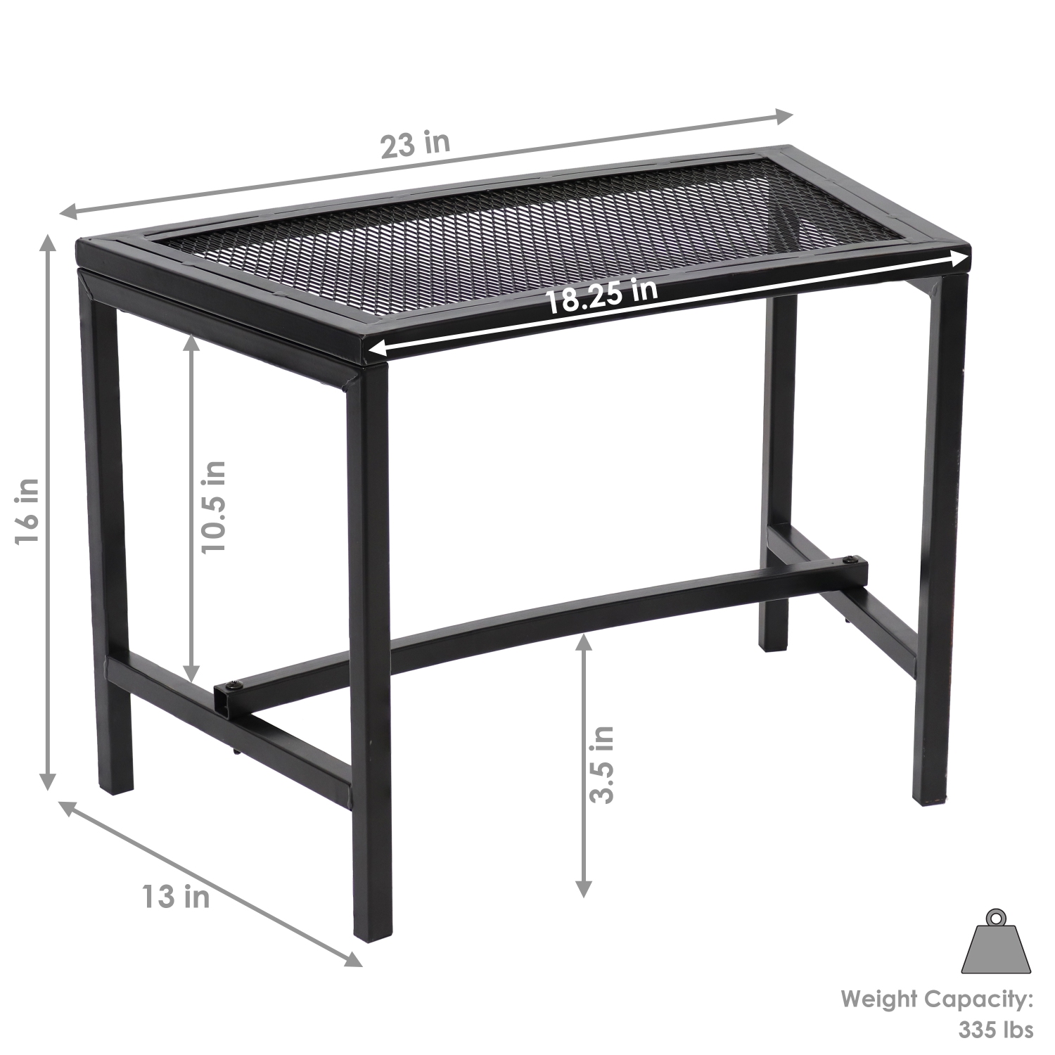 Sunnydaze Mesh Metal Patio Curved Fire Pit Bench - Black - Set of 4