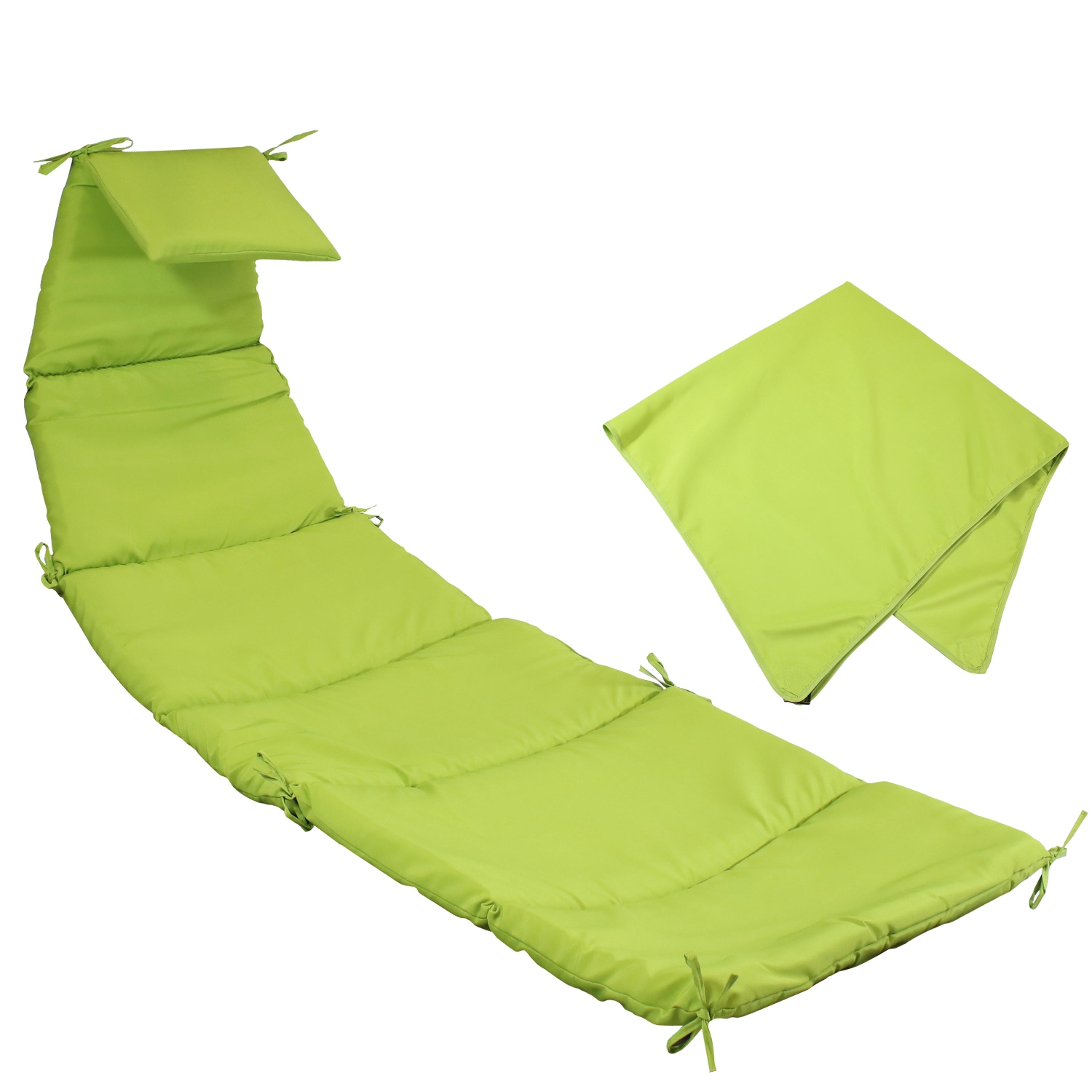 Sunnydaze Outdoor Hanging Lounger Replacement Cushion and Umbrella - Green