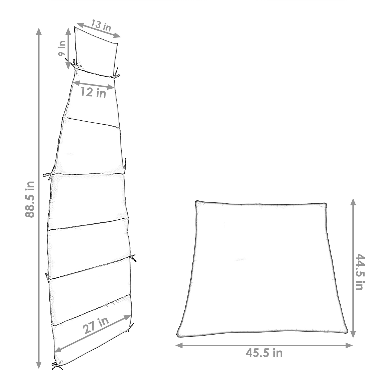 Sunnydaze Outdoor Hanging Lounger Replacement Cushion and Umbrella - Green