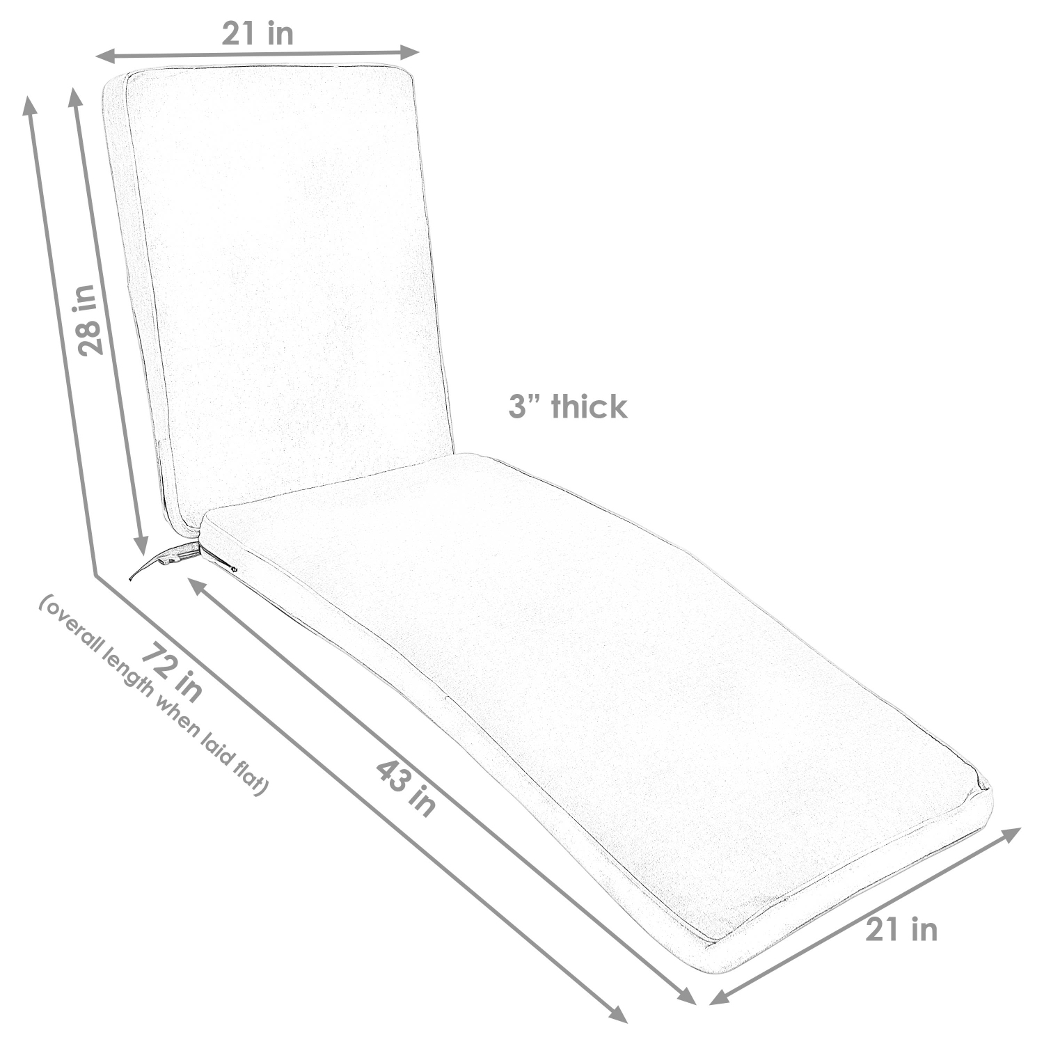 Sunnydaze Indoor/Outdoor Olefin Chaise Lounge Chair Cushion - Red