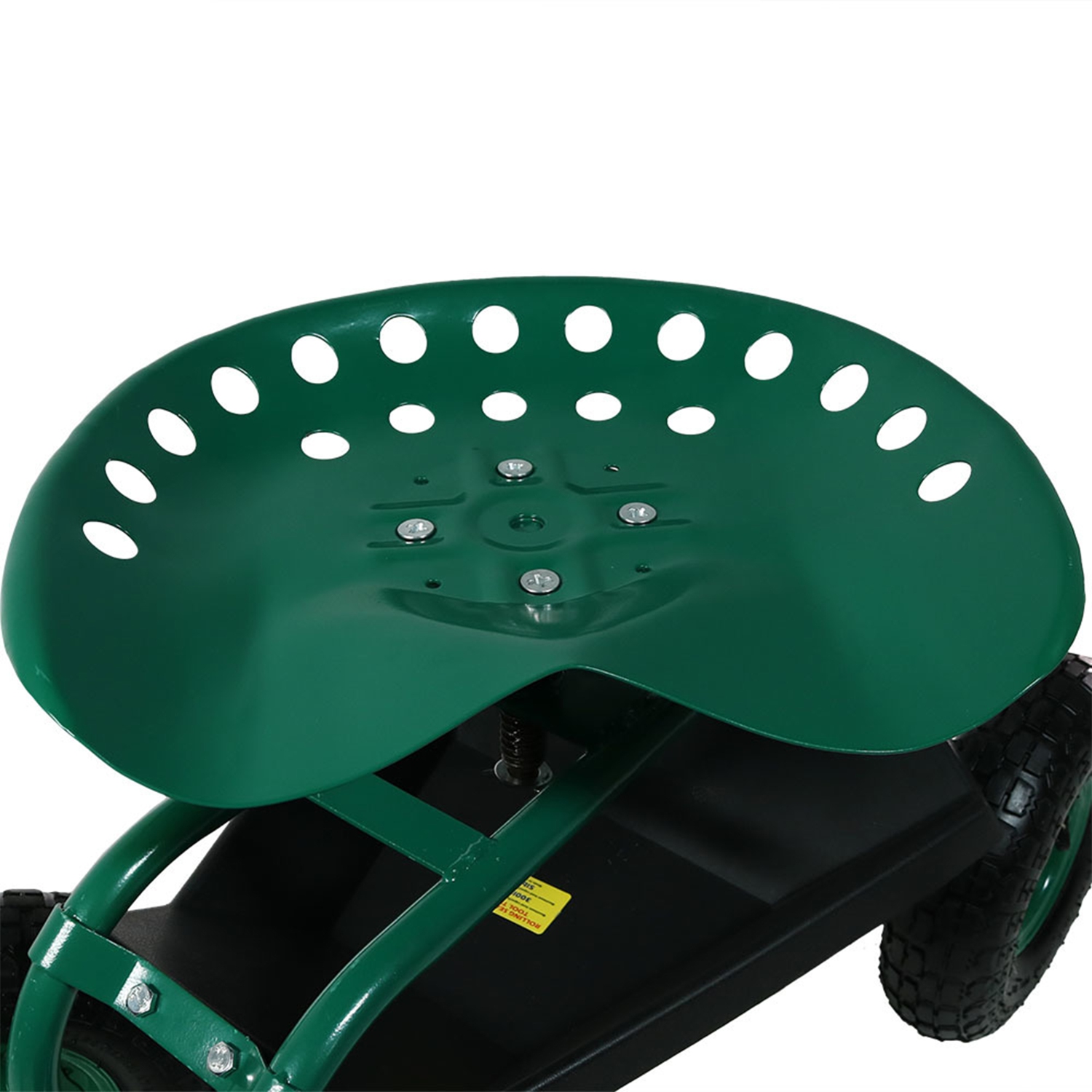 Sunnydaze Steel Rolling Garden Cart with Swivel Steering/Basket - Green