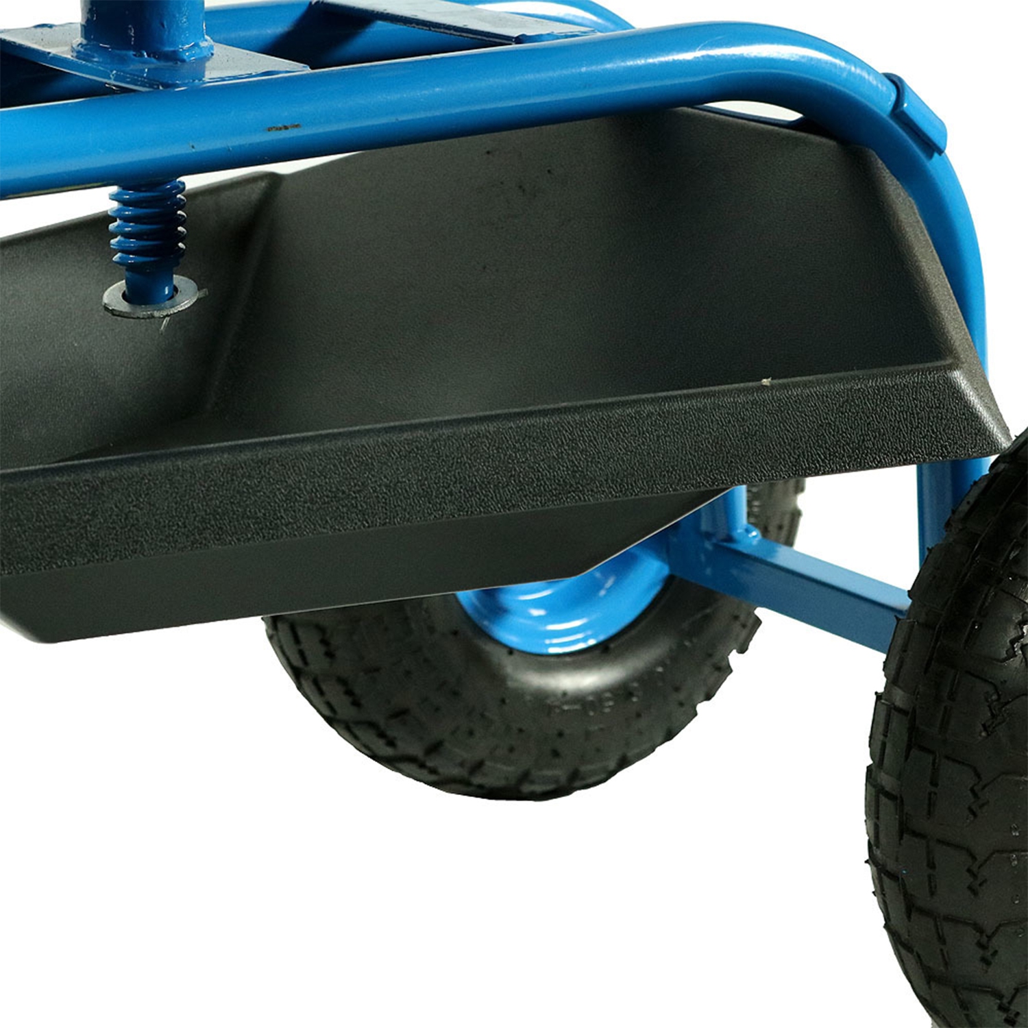 Sunnydaze Steel Rolling Garden Cart with Swivel Steering/Basket - Blue