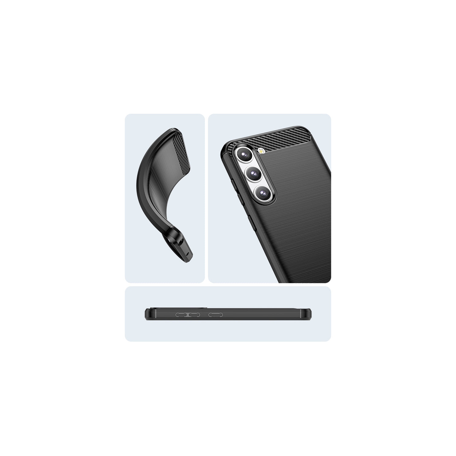 PANDACO Black Brushed Metal Case for Samsung Galaxy S23